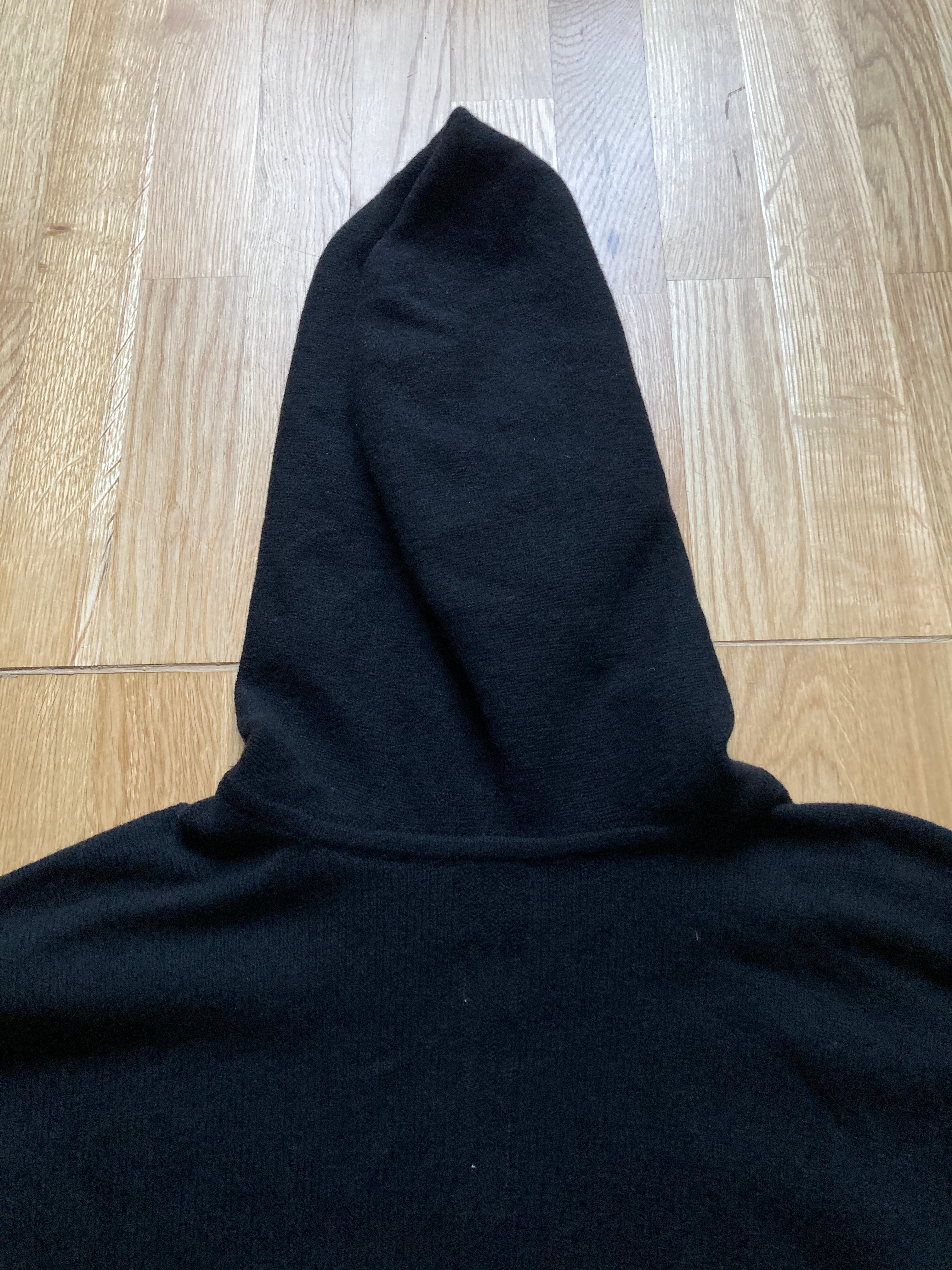 F/W 22 "STROBE" Black Runway Cashmere Hoodie Rick Owens L