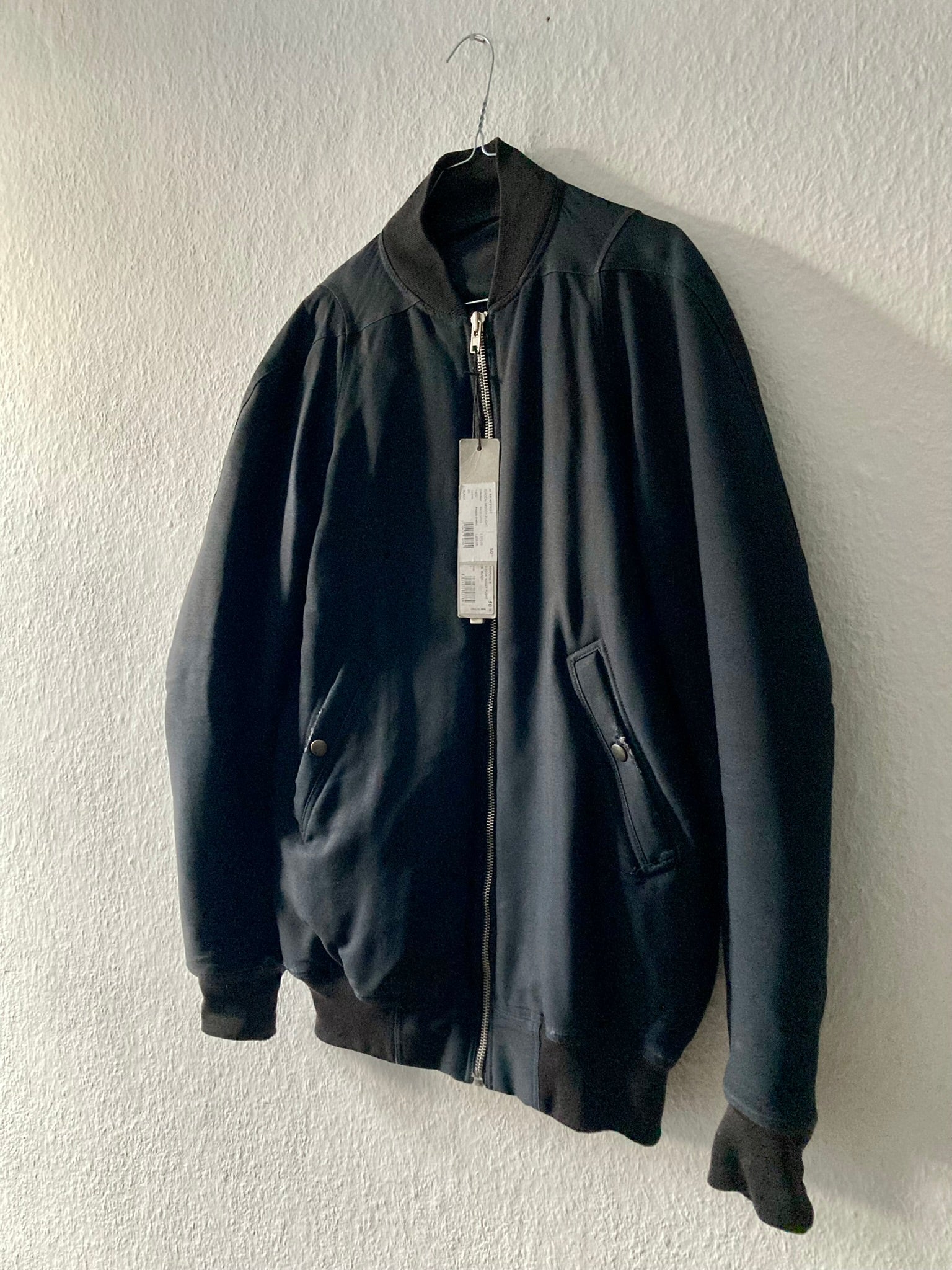 F/W 14 „MOODY“ Runway Sample Silk & Wool Down-Filled Bomber Jacket in Black