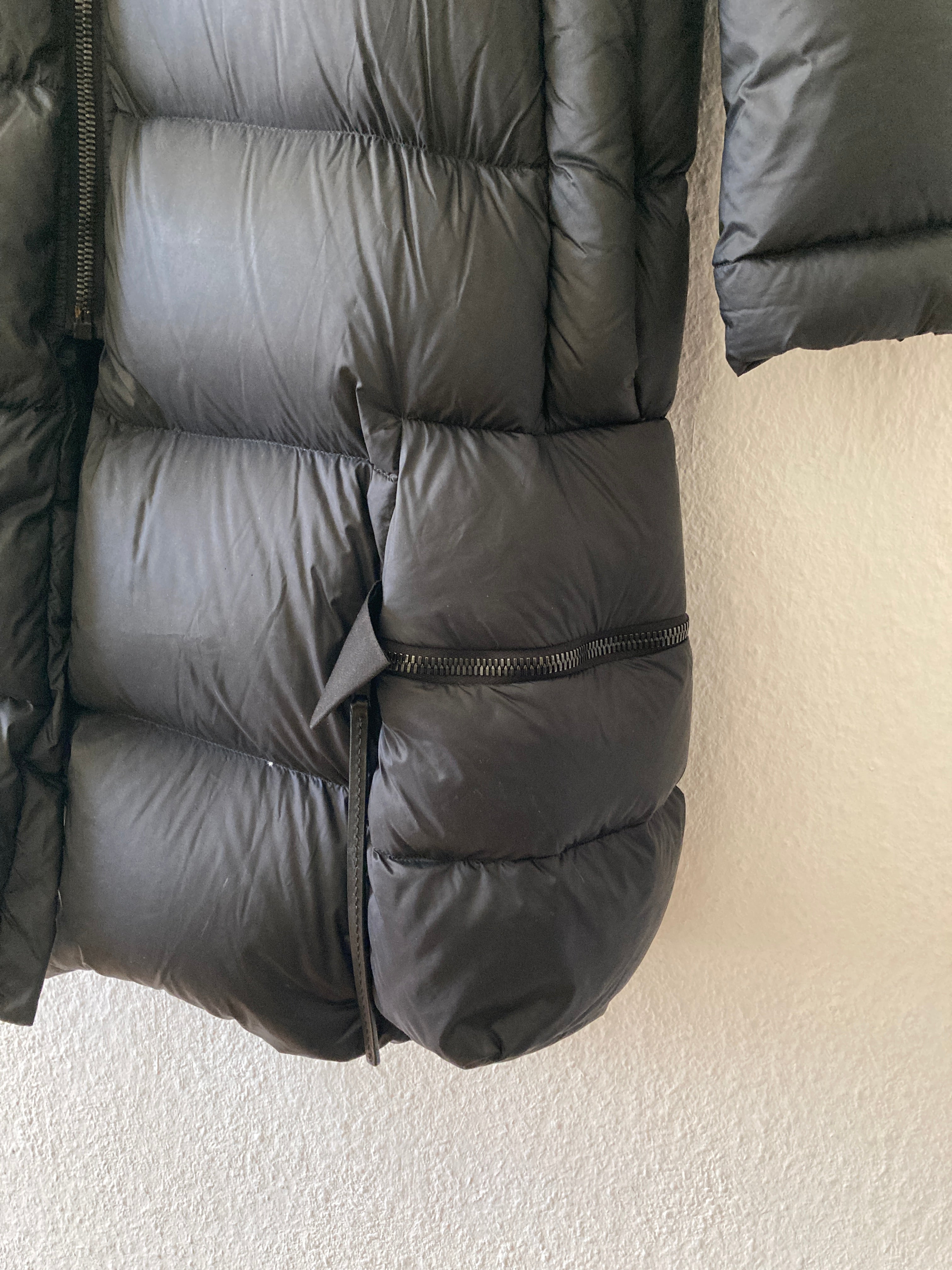 F/W 16 "MASTODON" Runway Pannier Cargo Down Puffer Coat in Black Size 50/M