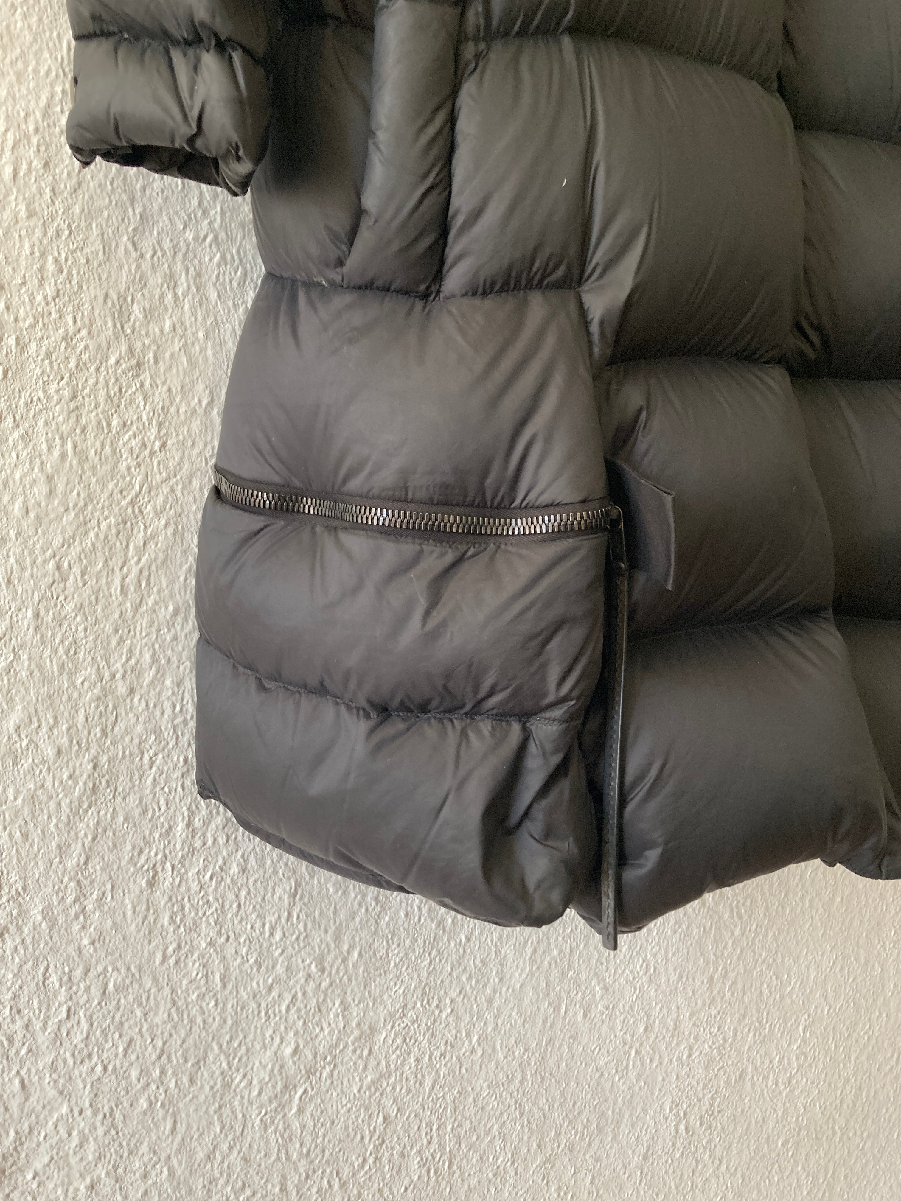 F/W 16 "MASTODON" Runway Pannier Cargo Down Puffer Coat in Black Size 50/M