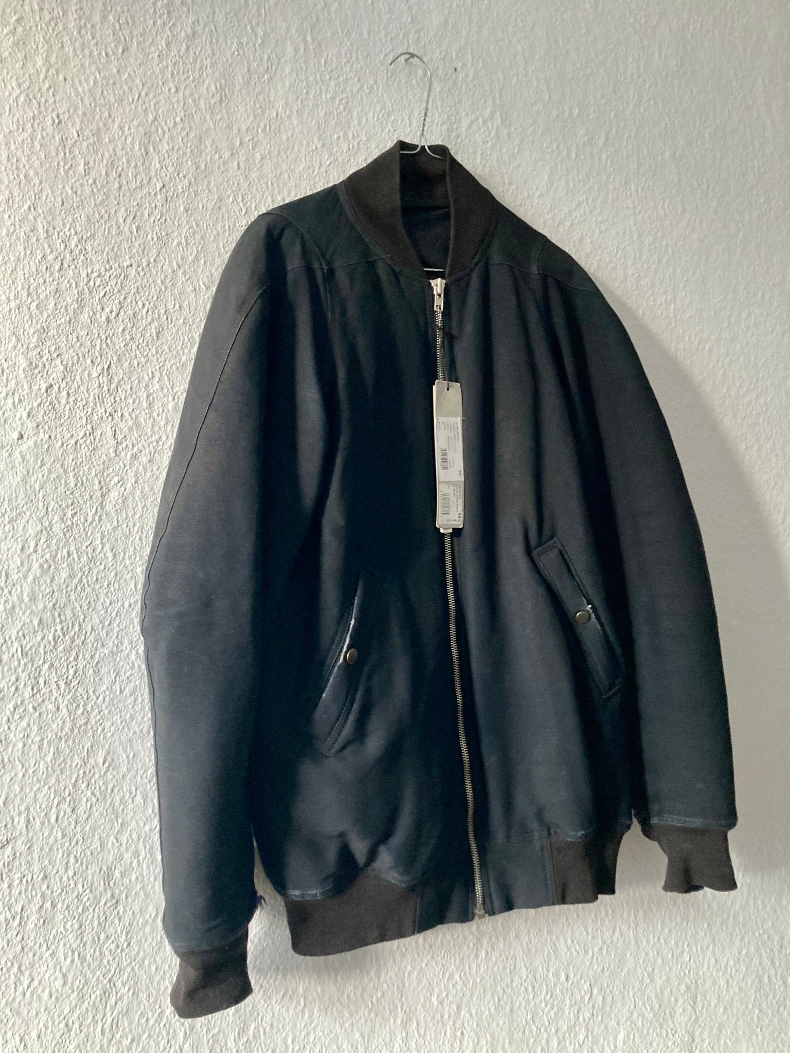 F/W 14 „MOODY“ Runway Sample Silk & Wool Down-Filled Bomber Jacket in Black