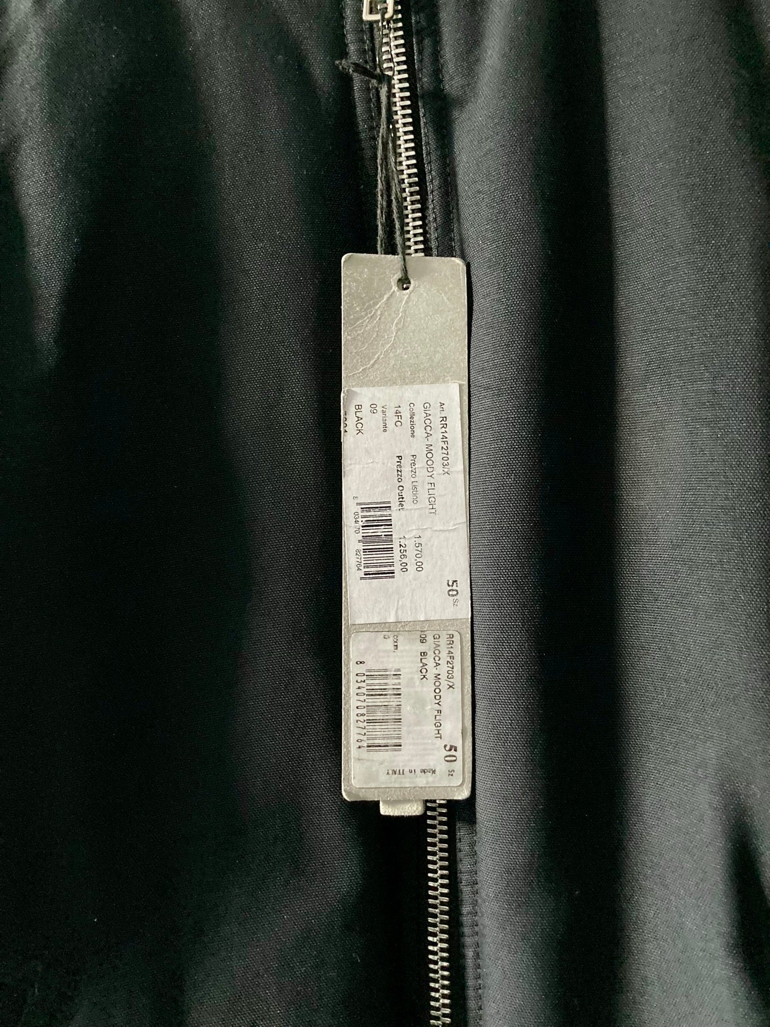 F/W 14 „MOODY“ Runway Sample Silk & Wool Down-Filled Bomber Jacket in Black