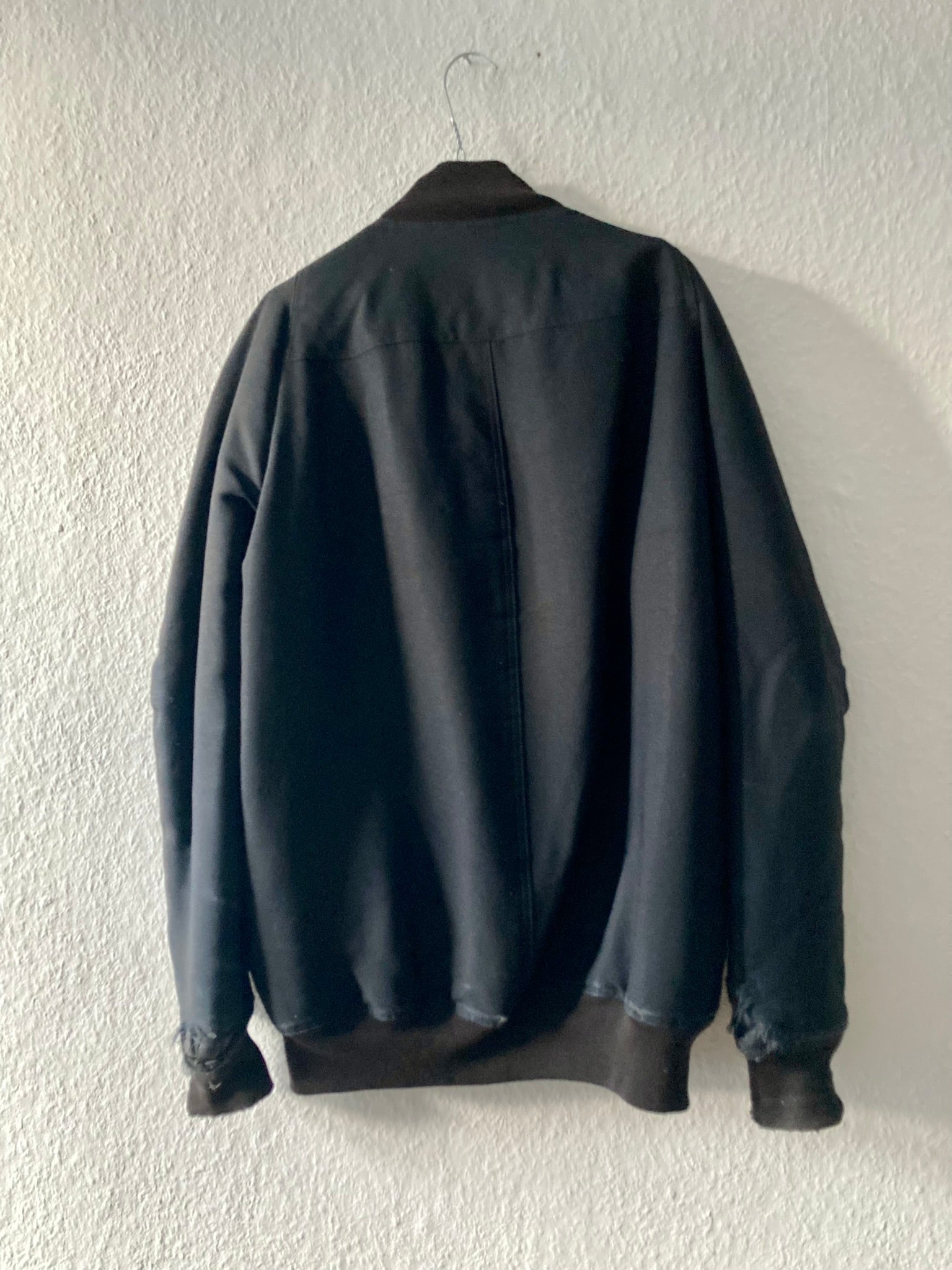 F/W 14 „MOODY“ Runway Sample Silk & Wool Down-Filled Bomber Jacket in Black