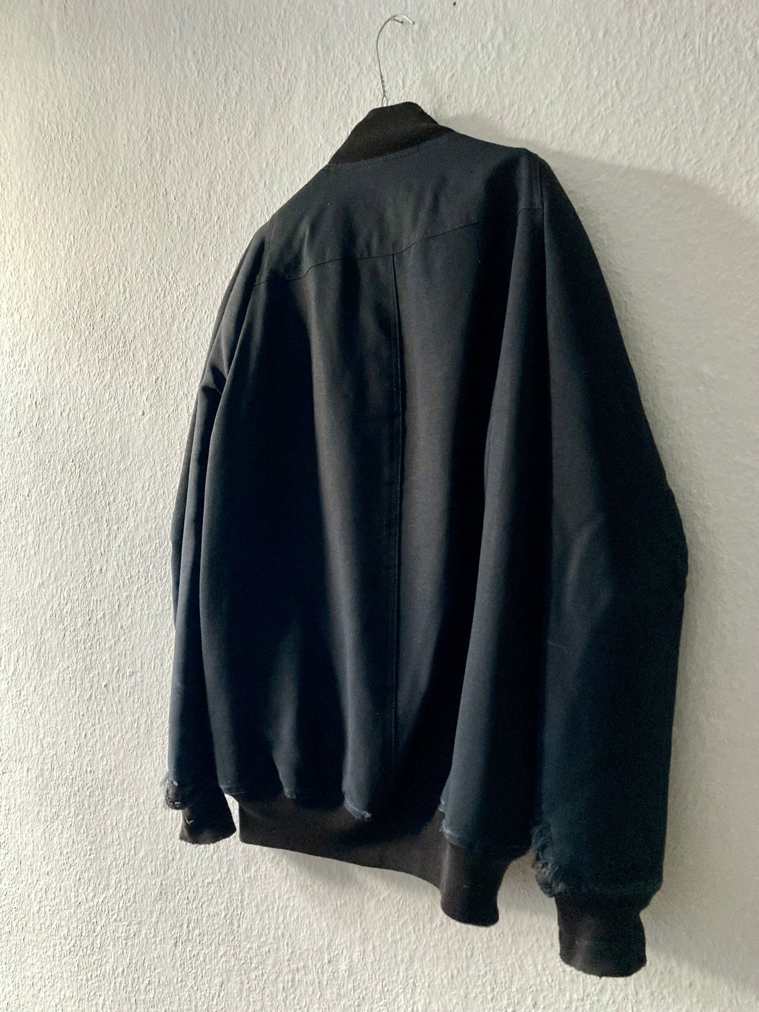 F/W 14 „MOODY“ Runway Sample Silk & Wool Down-Filled Bomber Jacket in Black