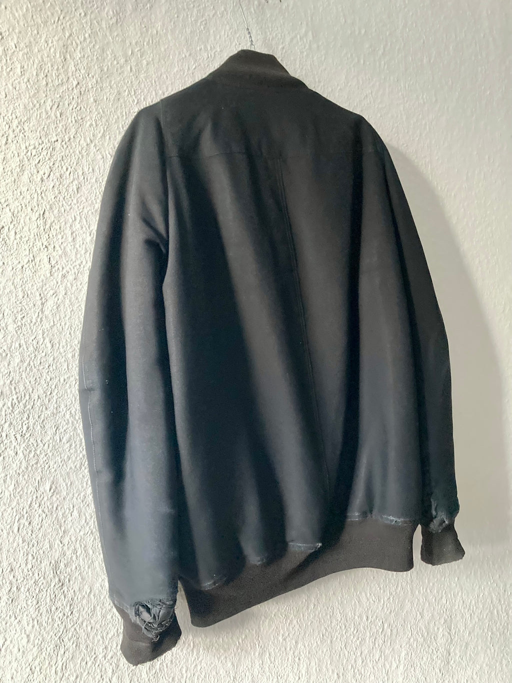 F/W 14 „MOODY“ Runway Sample Silk & Wool Down-Filled Bomber Jacket in Black