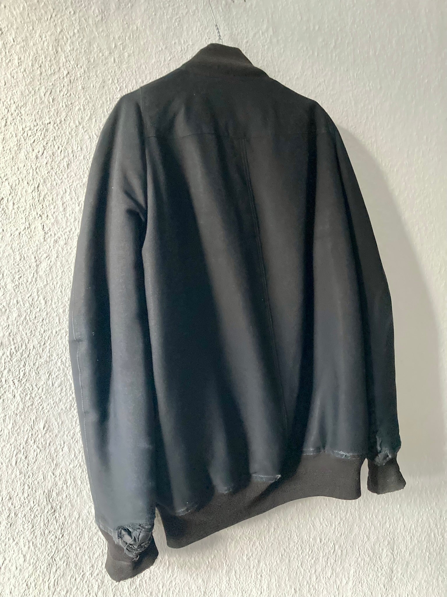 F/W 14 „MOODY“ Runway Sample Silk & Wool Down-Filled Bomber Jacket in Black