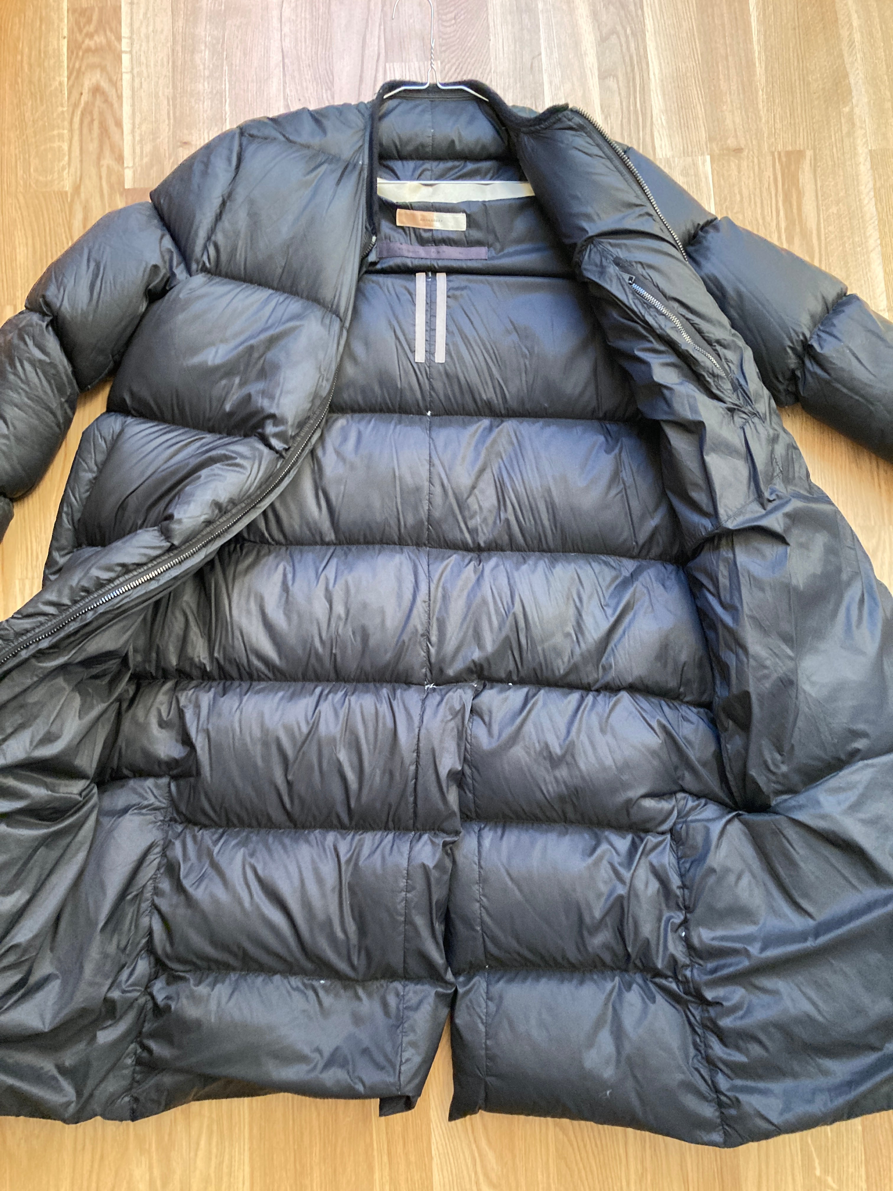 F/W 16 "MASTODON" Runway Pannier Cargo Down Puffer Coat in Black Size 50/M