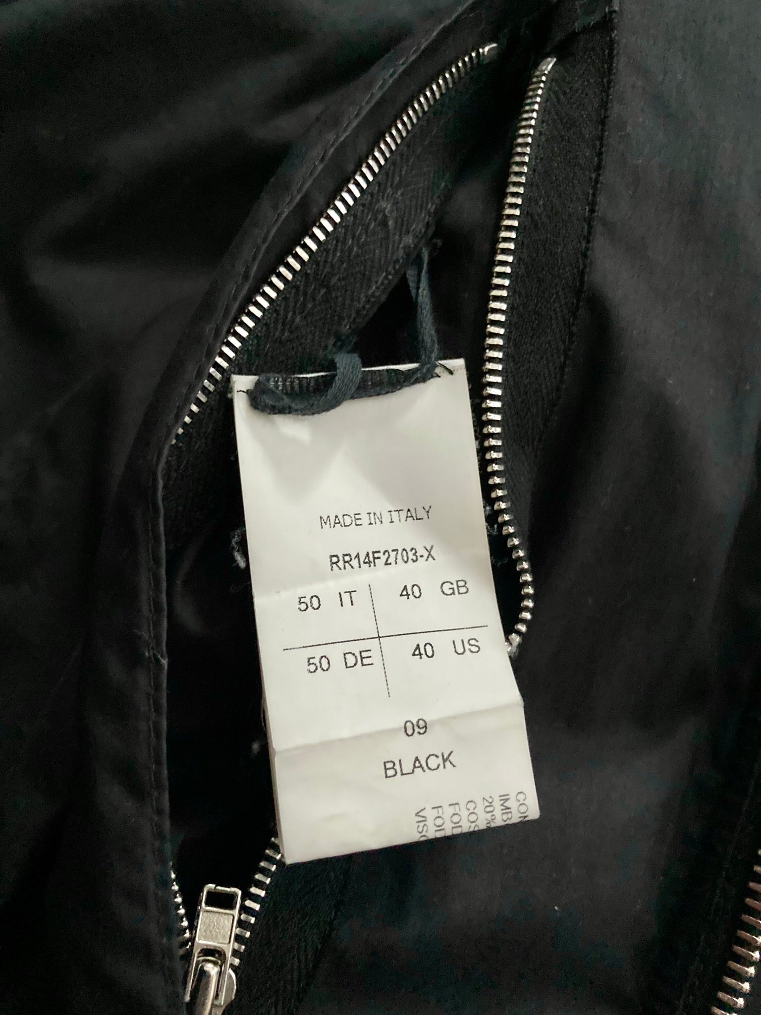 F/W 14 „MOODY“ Runway Sample Silk & Wool Down-Filled Bomber Jacket in Black