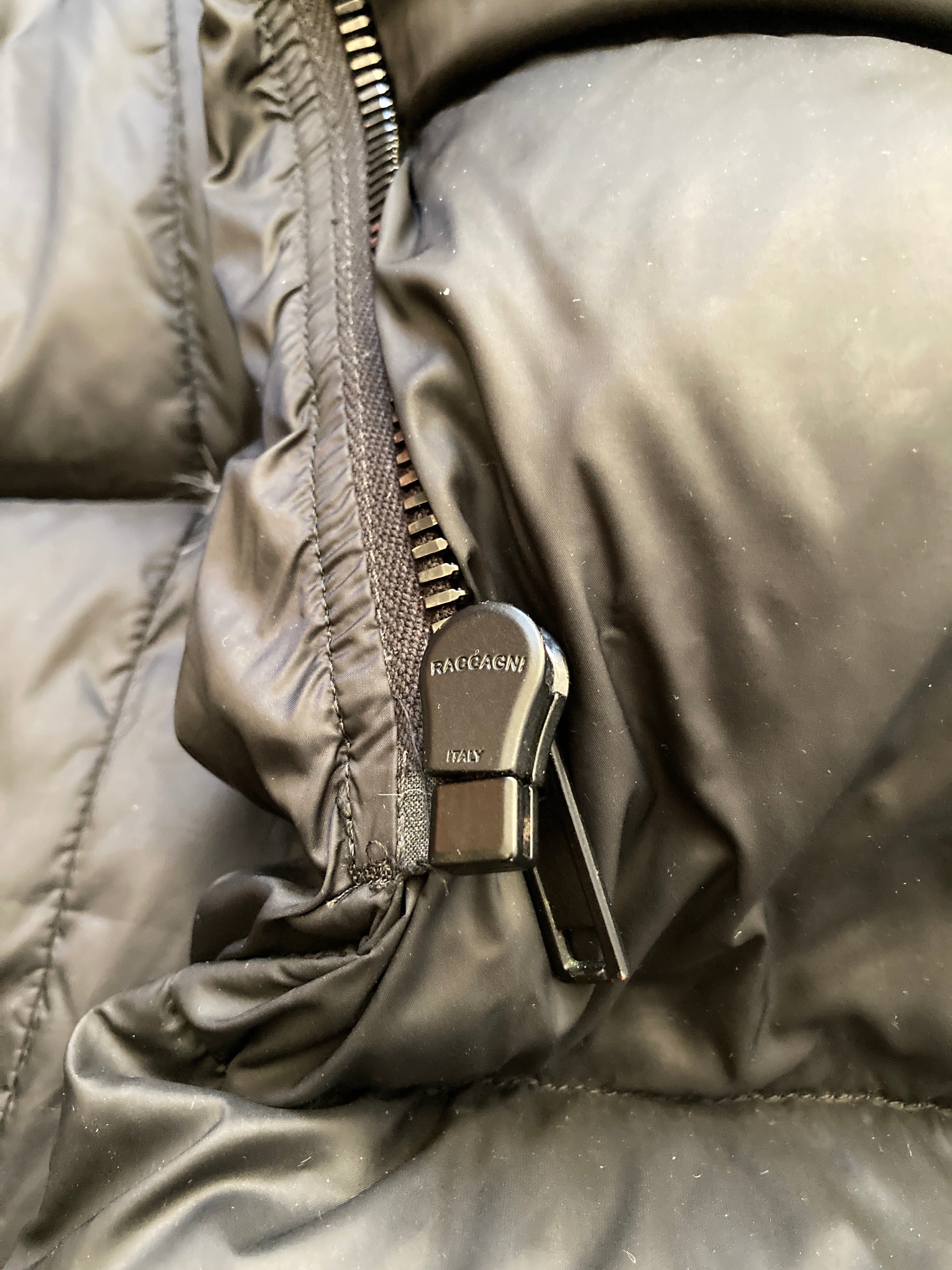 F/W 16 "MASTODON" Runway Pannier Cargo Down Puffer Coat in Black Size 50/M