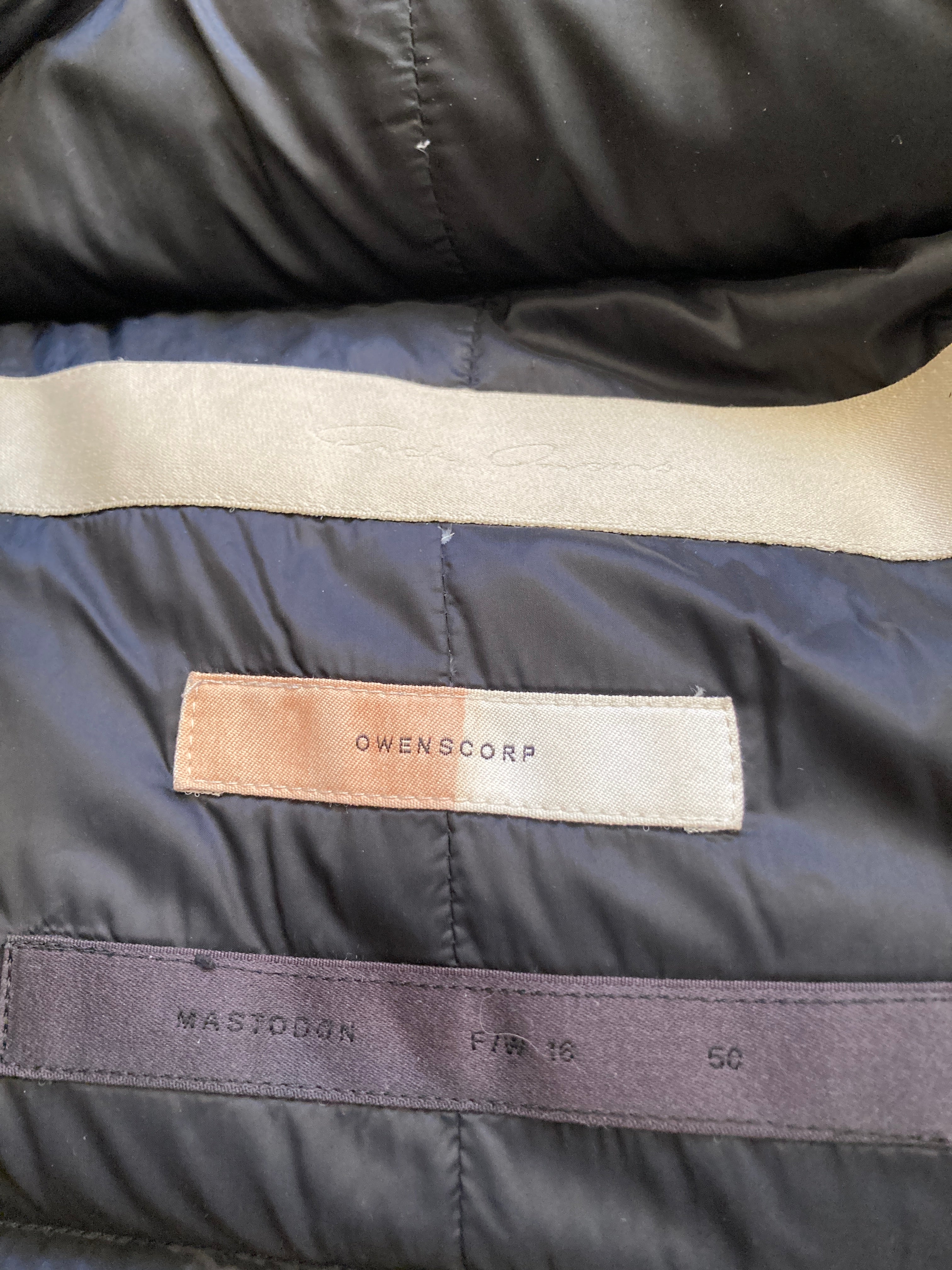 F/W 16 "MASTODON" Runway Pannier Cargo Down Puffer Coat in Black Size 50/M