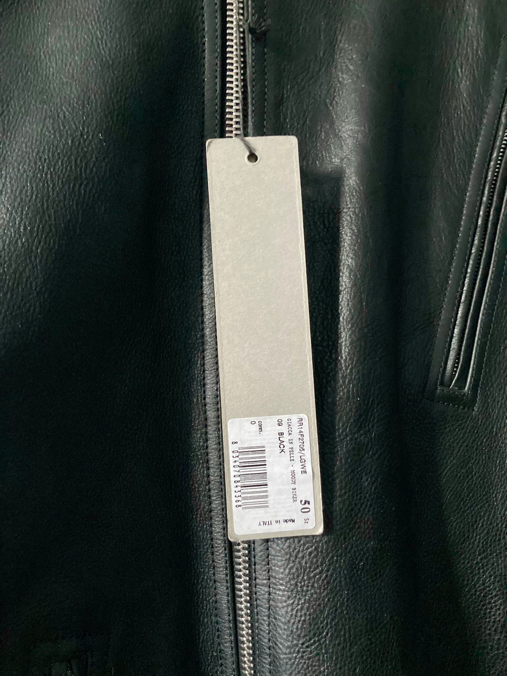 F/W 14 "MOODY" Runway Cashmere-Lined Shoulder Epaulet Leather Jacket in Black Size 50/M