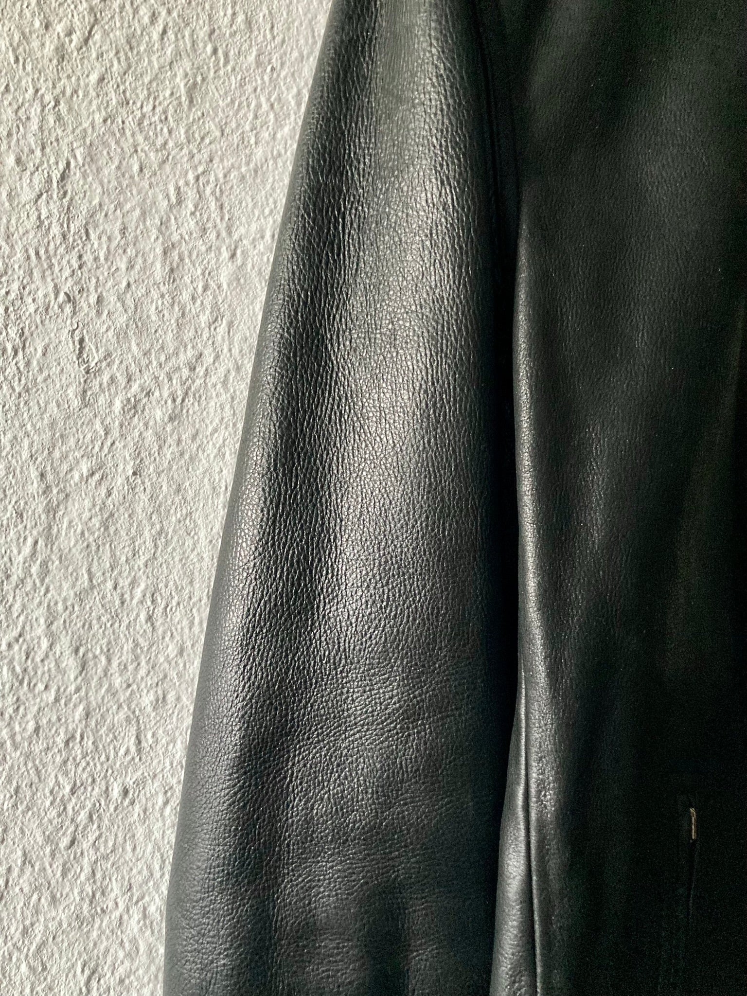 F/W 14 "MOODY" Runway Cashmere-Lined Shoulder Epaulet Leather Jacket in Black Size 50/M