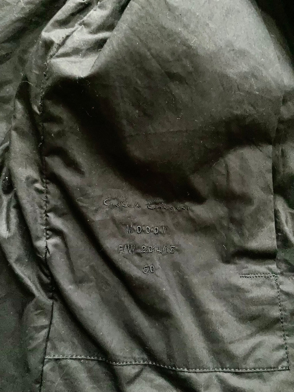 F/W 14 "MOODY" Runway Cashmere-Lined Shoulder Epaulet Leather Jacket in Black Size 50/M