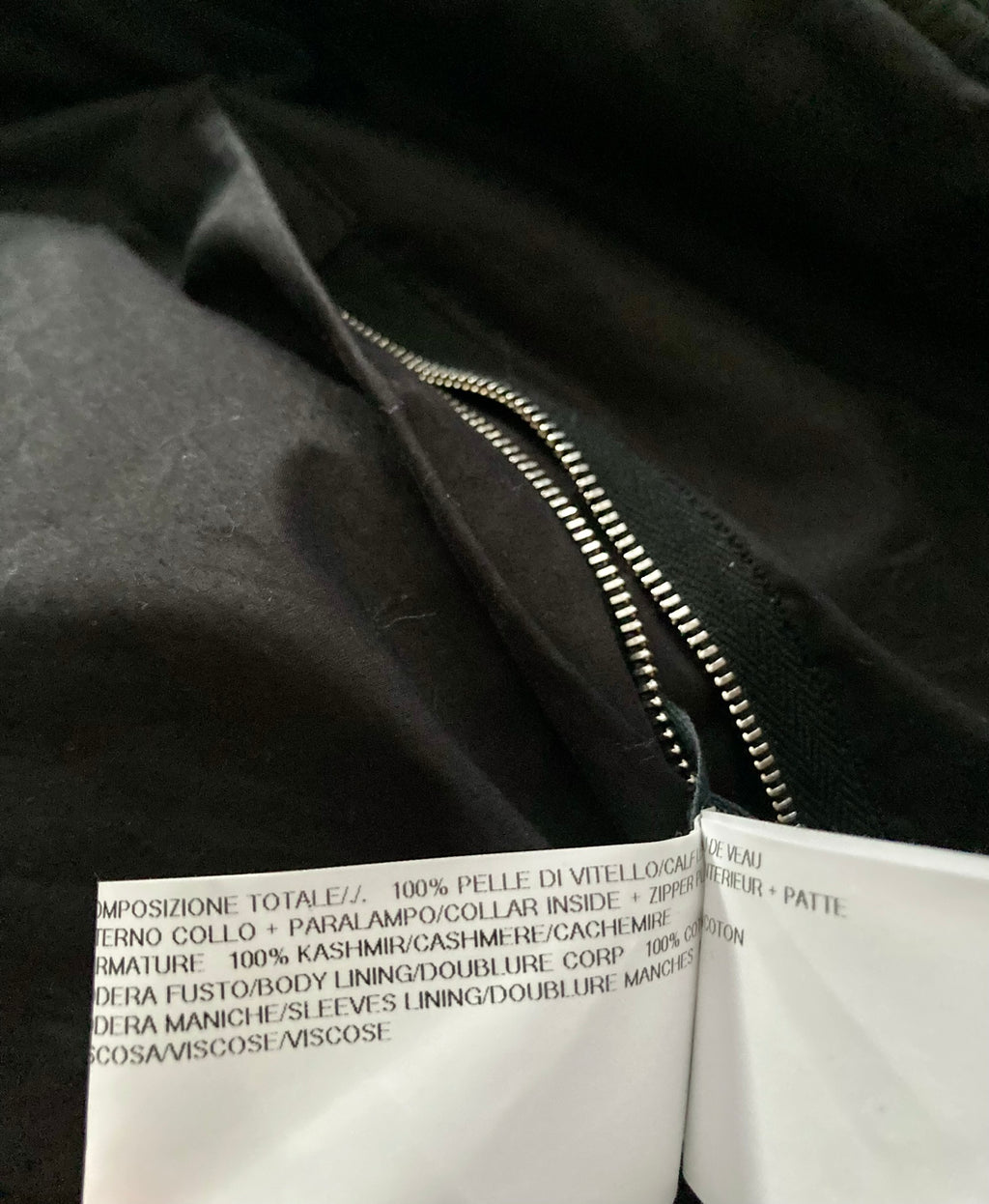 F/W 14 "MOODY" Runway Cashmere-Lined Shoulder Epaulet Leather Jacket in Black Size 50/M