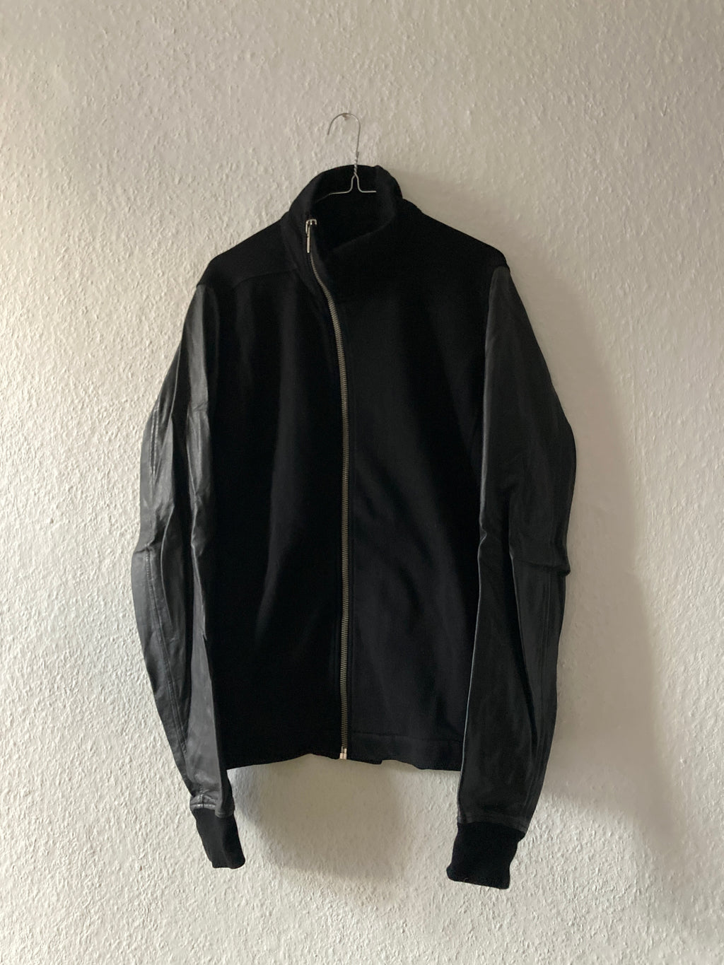 F/W 14 “MOODY” Felpa Mollino Jacket w. Leather Sleeves XL