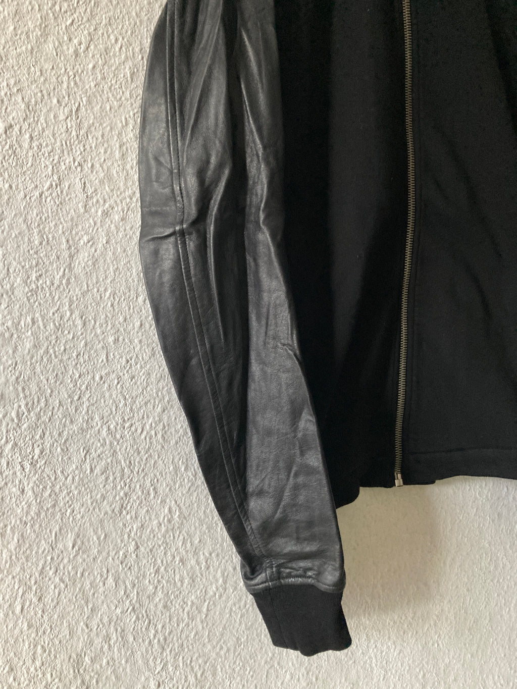 F/W 14 “MOODY” Felpa Mollino Jacket w. Leather Sleeves XL