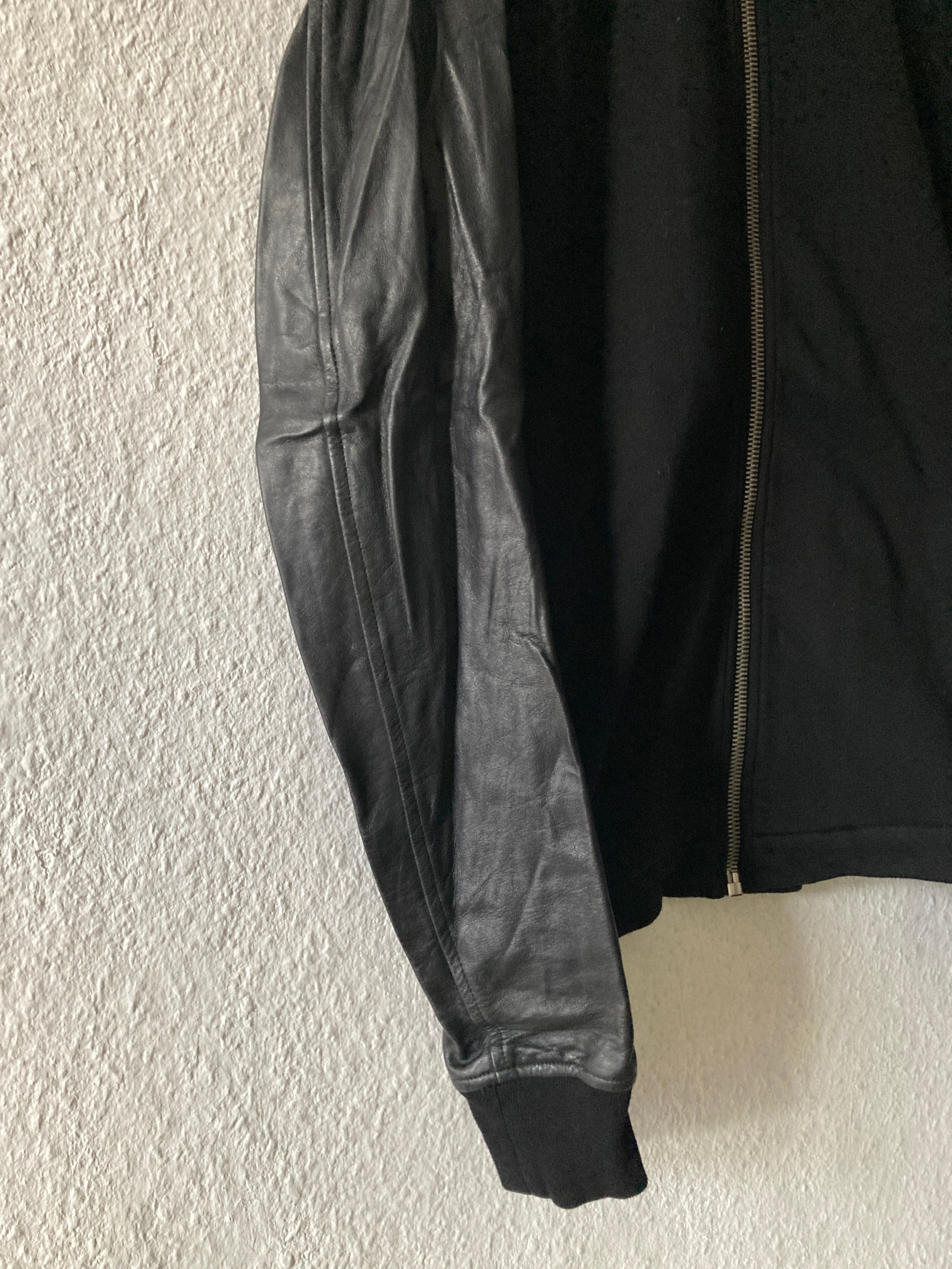 F/W 14 “MOODY” Felpa Mollino Jacket w. Leather Sleeves XL