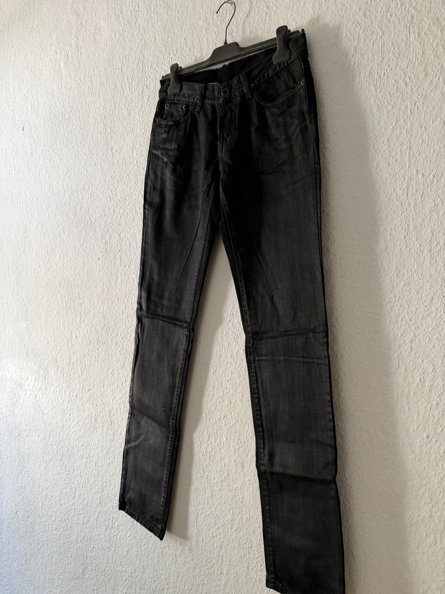 F/W 06 "DUSTULATOR" Black Wax Detroit Cut Denim Jeans Rick Owens