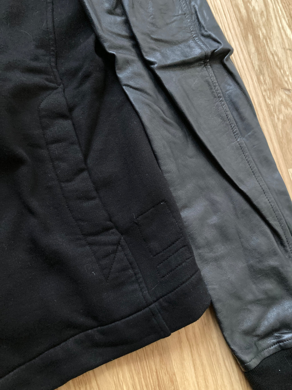 F/W 14 “MOODY” Felpa Mollino Jacket w. Leather Sleeves XL