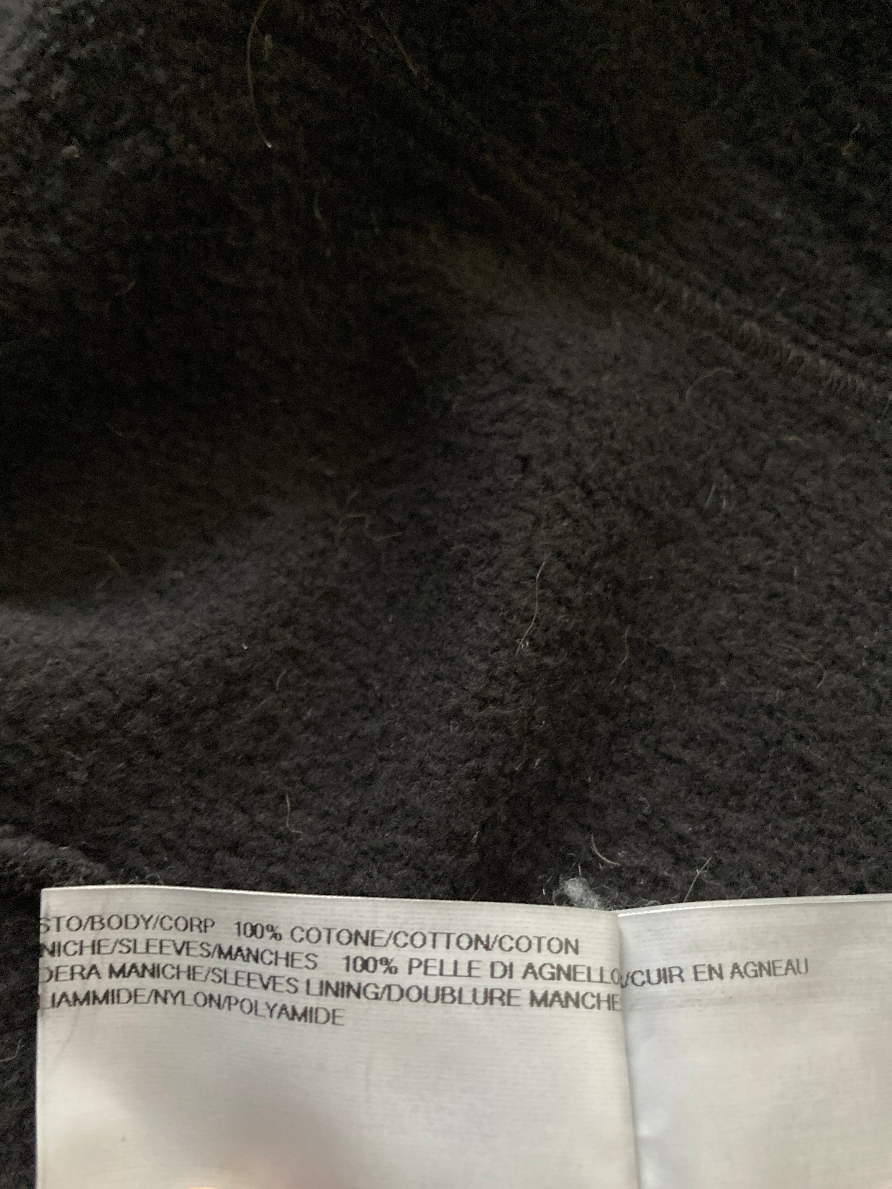 F/W 14 “MOODY” Felpa Mollino Jacket w. Leather Sleeves XL