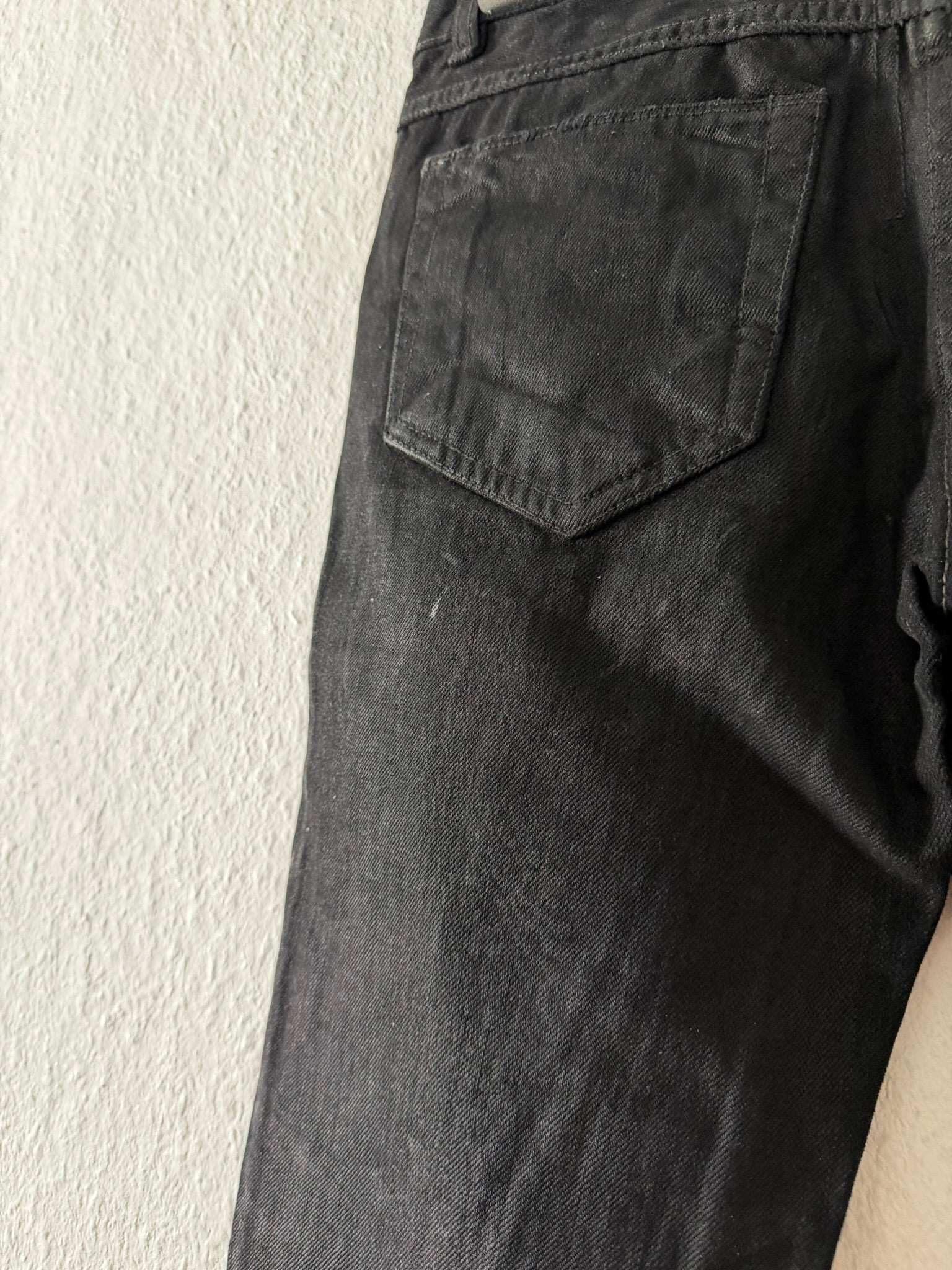 F/W 06 "DUSTULATOR" Black Wax Detroit Cut Denim Jeans Rick Owens