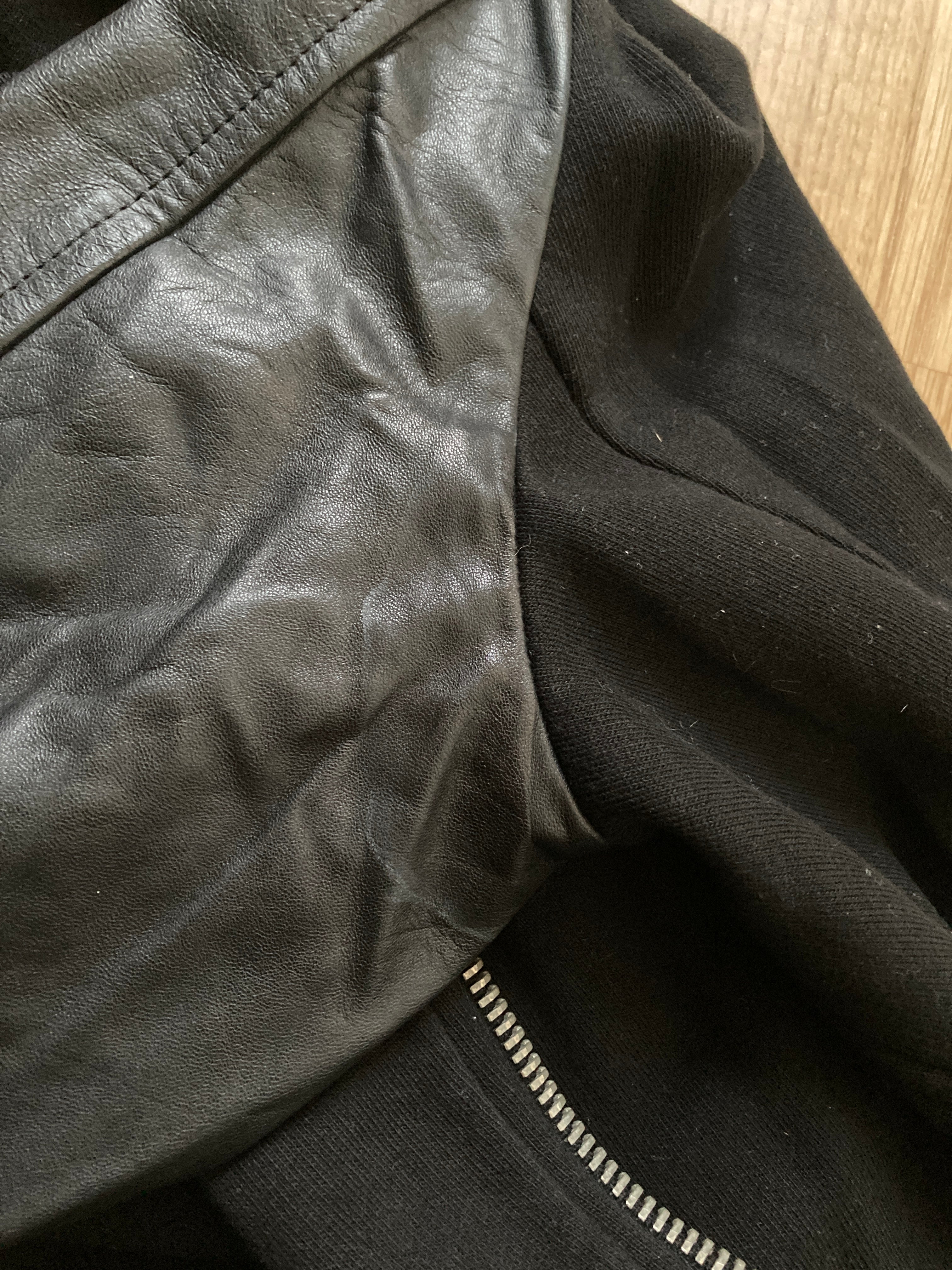 F/W 14 “MOODY” Felpa Mollino Jacket w. Leather Sleeves XL