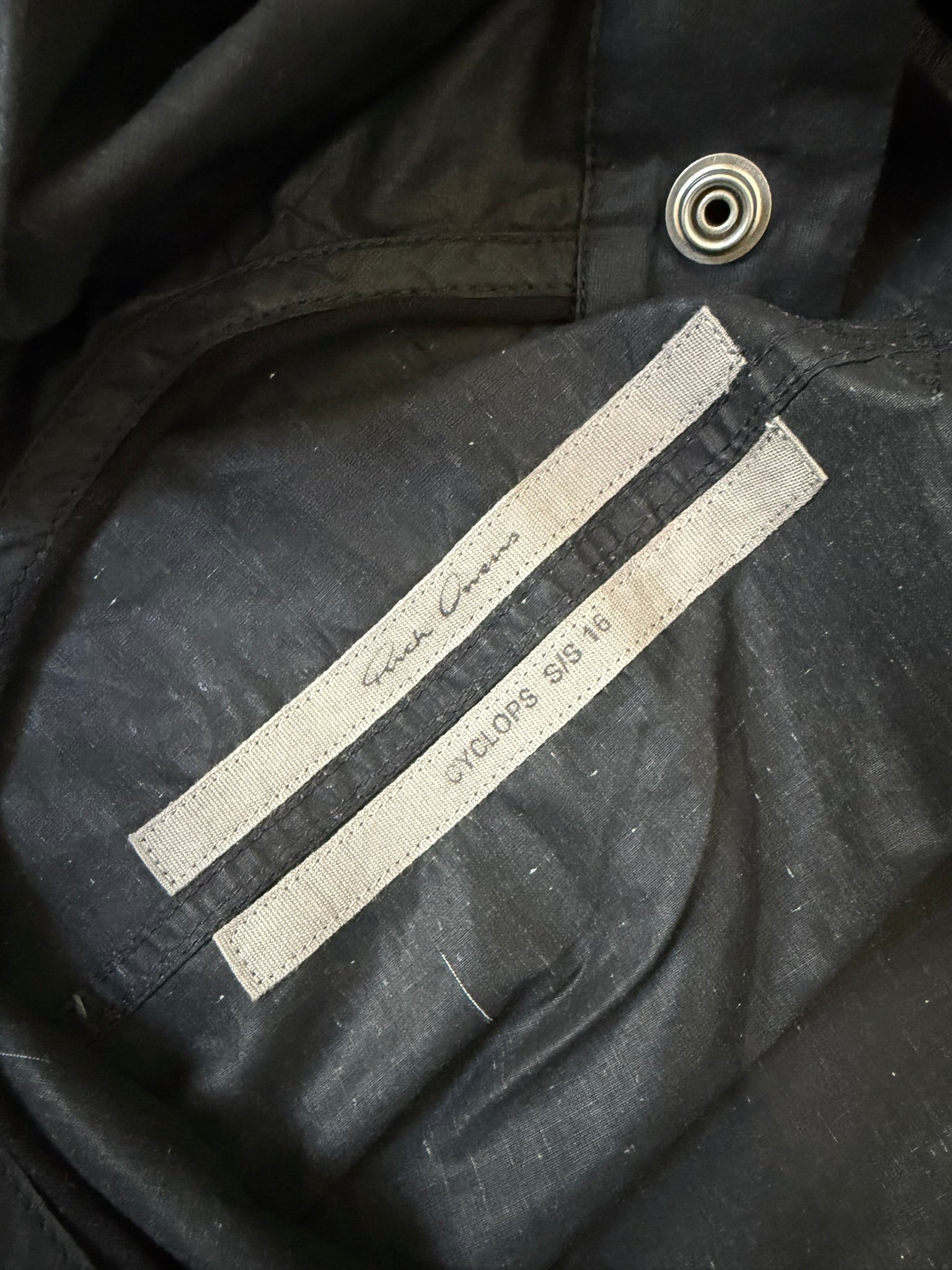 S/S 16 "CYCLOPS" Black Waxed Runway Eye Tank Top Rick Owens L