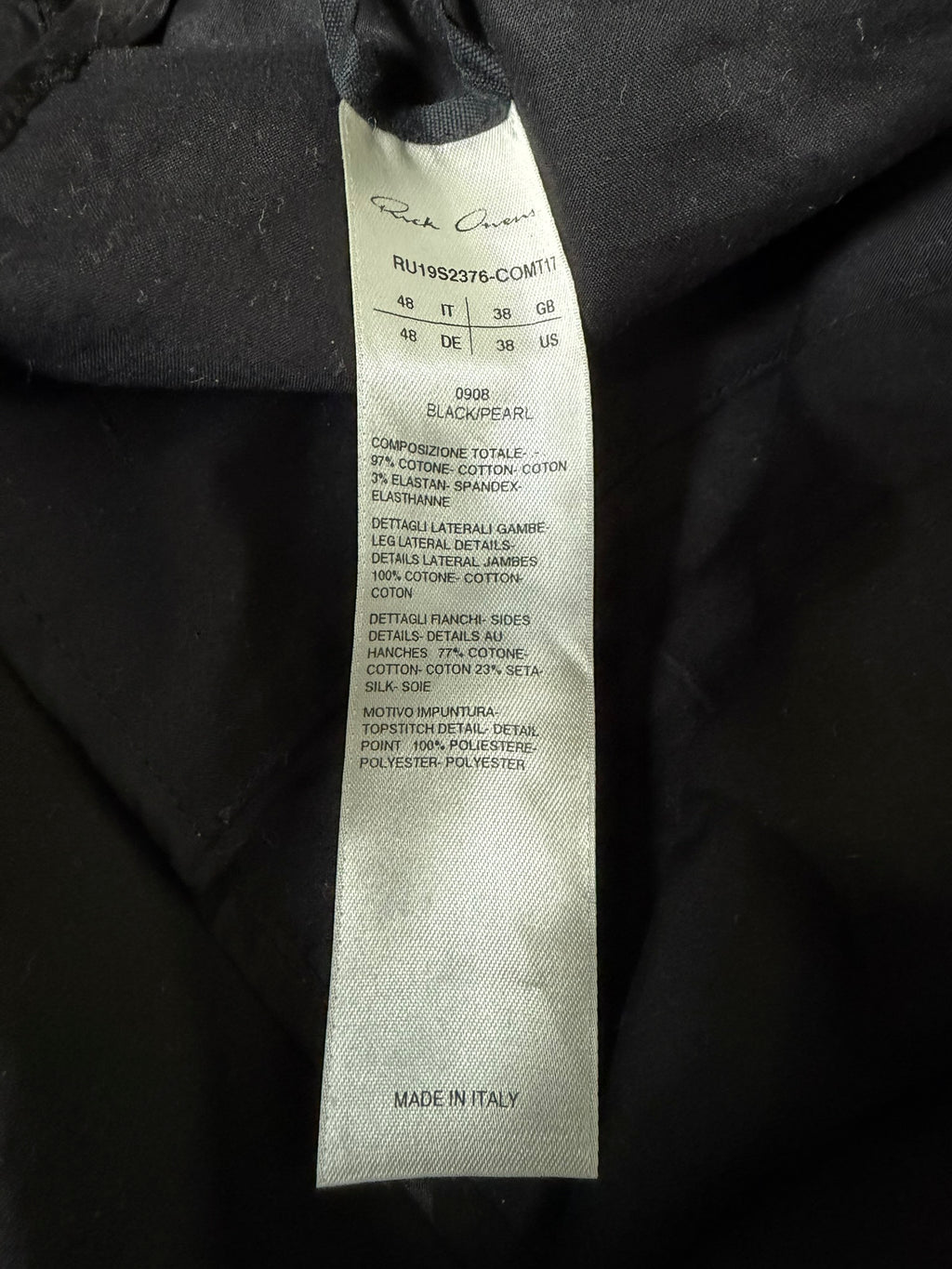 S/S 19 „BABEL“ Karloff Pod Shorts Rick Owens IT48/US32