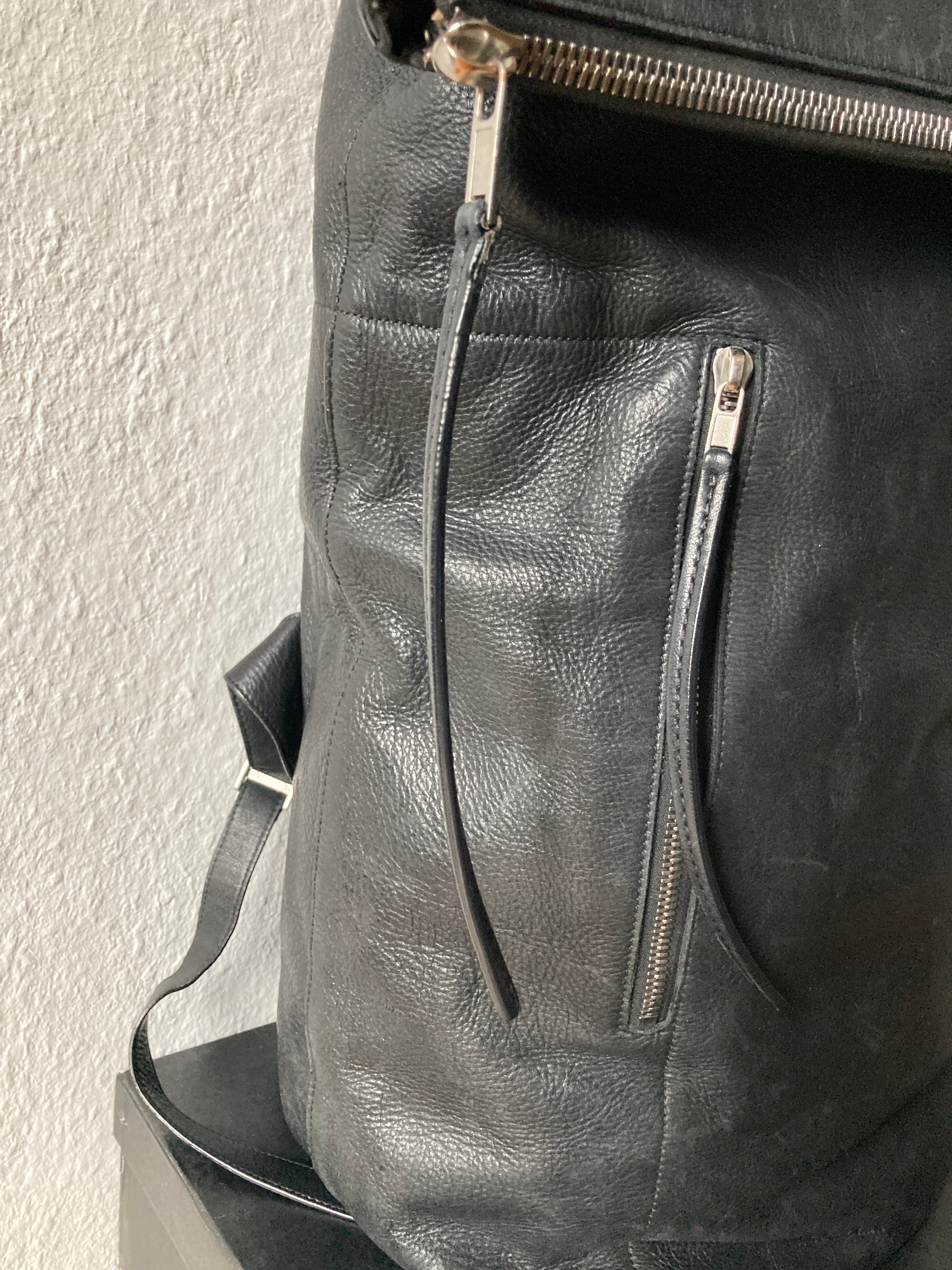 S/S 18 "DIRT" Large Black Duffle Calf Leather Backpack Rick Owens