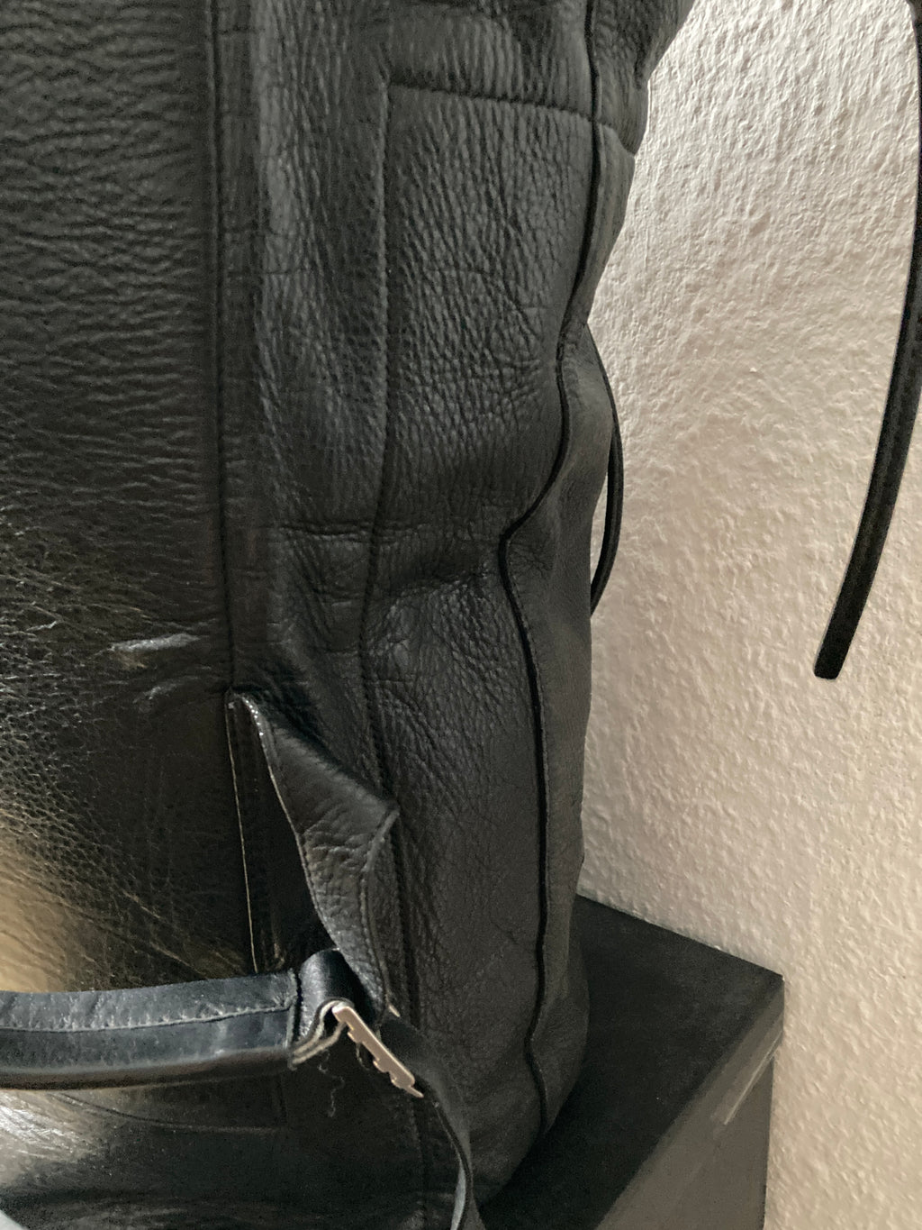 S/S 18 "DIRT" Large Black Duffle Calf Leather Backpack Rick Owens