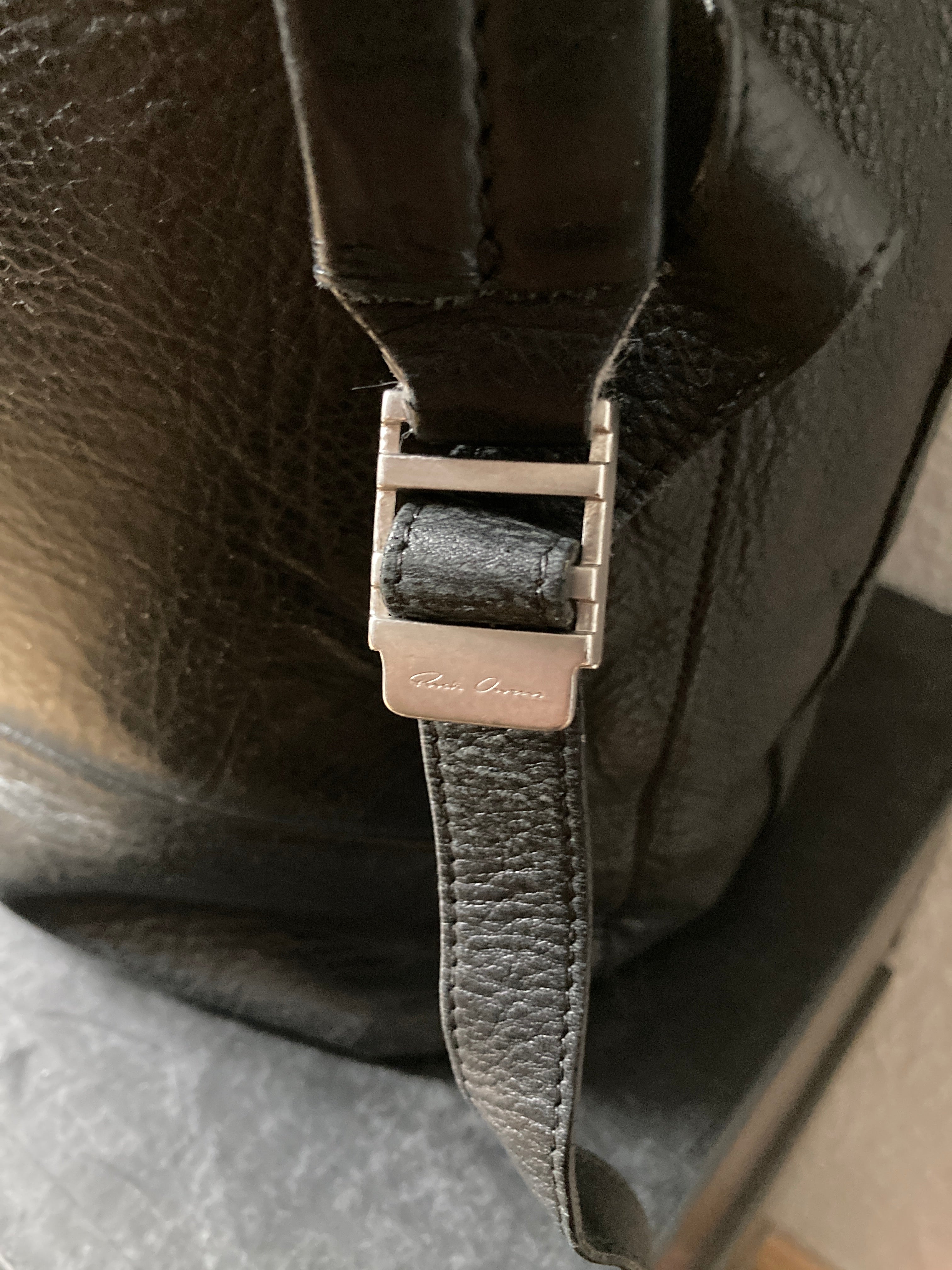 S/S 18 "DIRT" Large Black Duffle Calf Leather Backpack Rick Owens