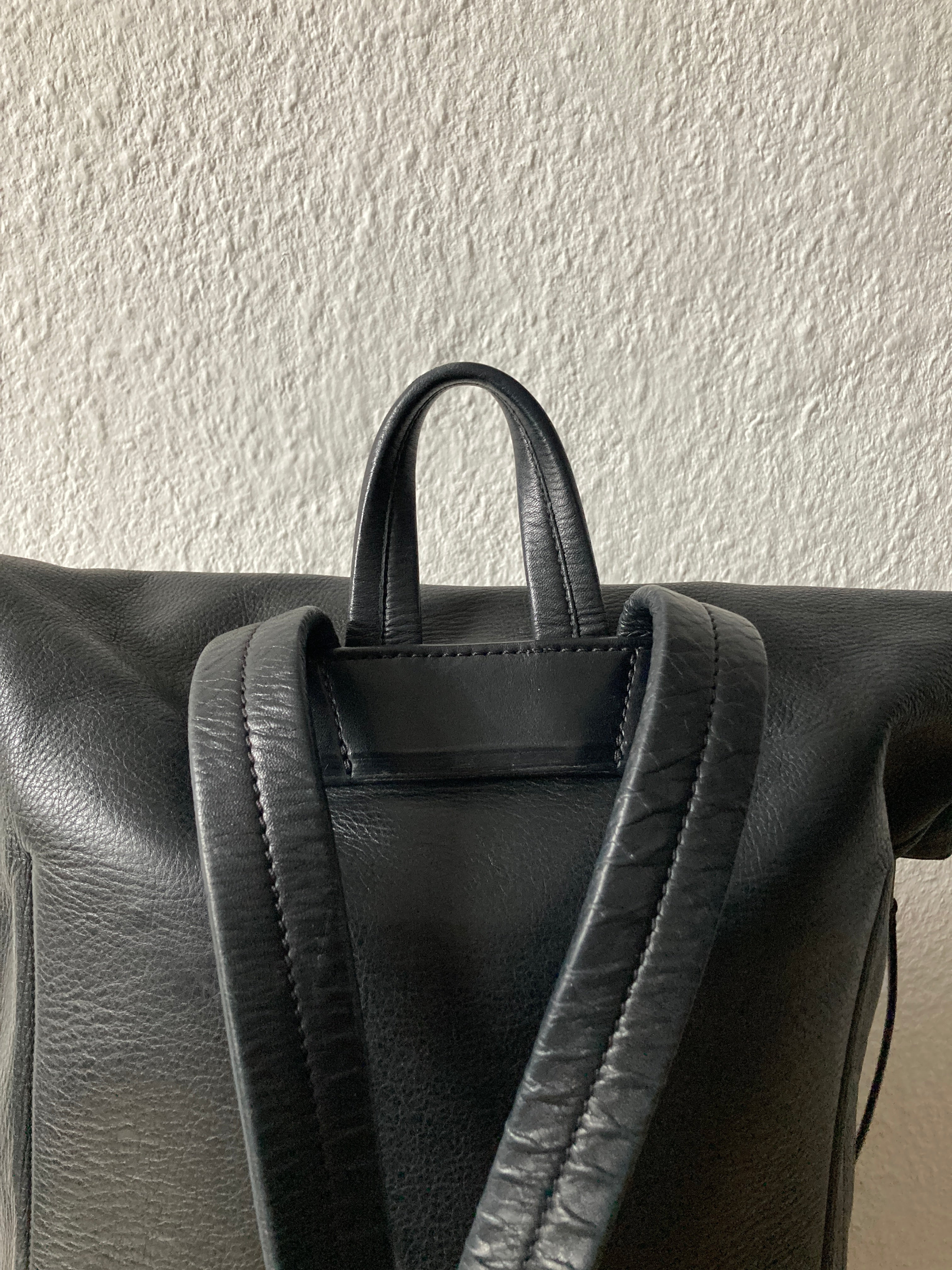 S/S 18 "DIRT" Large Black Duffle Calf Leather Backpack Rick Owens