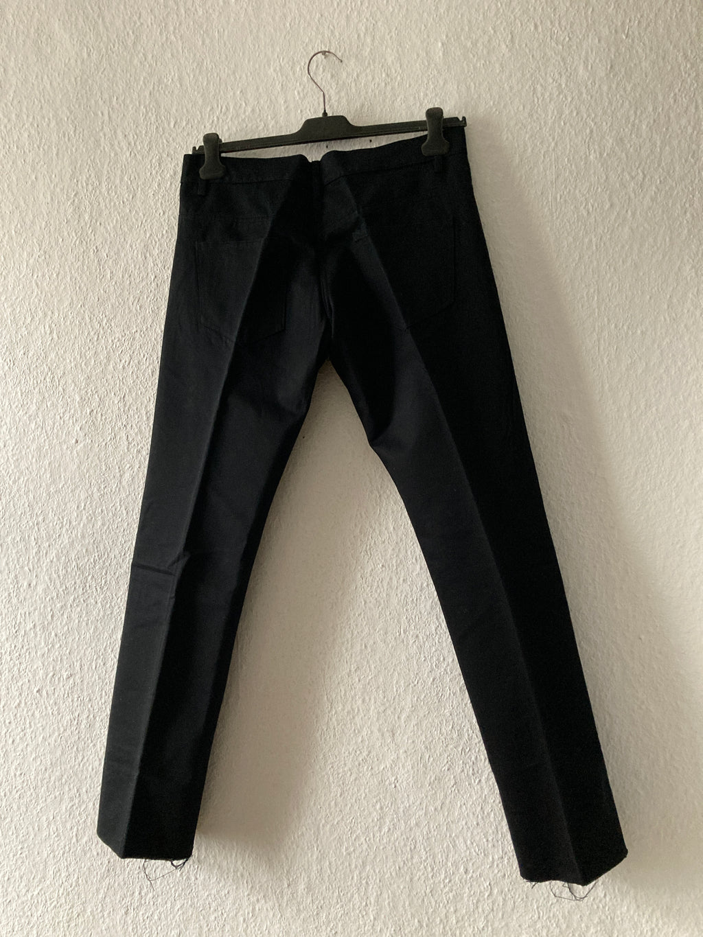 F/W 08 "STAG" Frayed Hem Black Cotton Trousers Rick Owens M