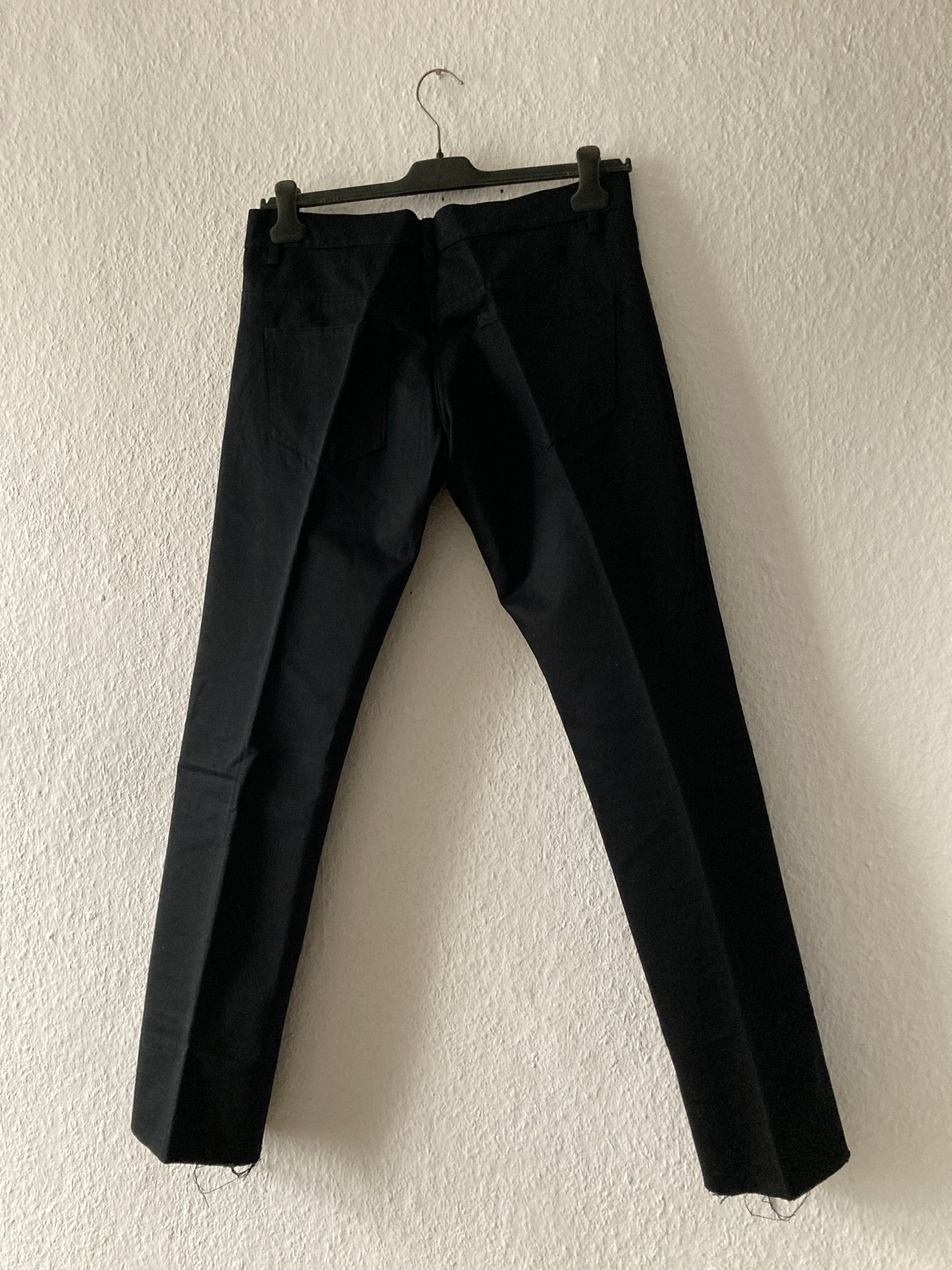 F/W 08 "STAG" Frayed Hem Black Cotton Trousers Rick Owens M