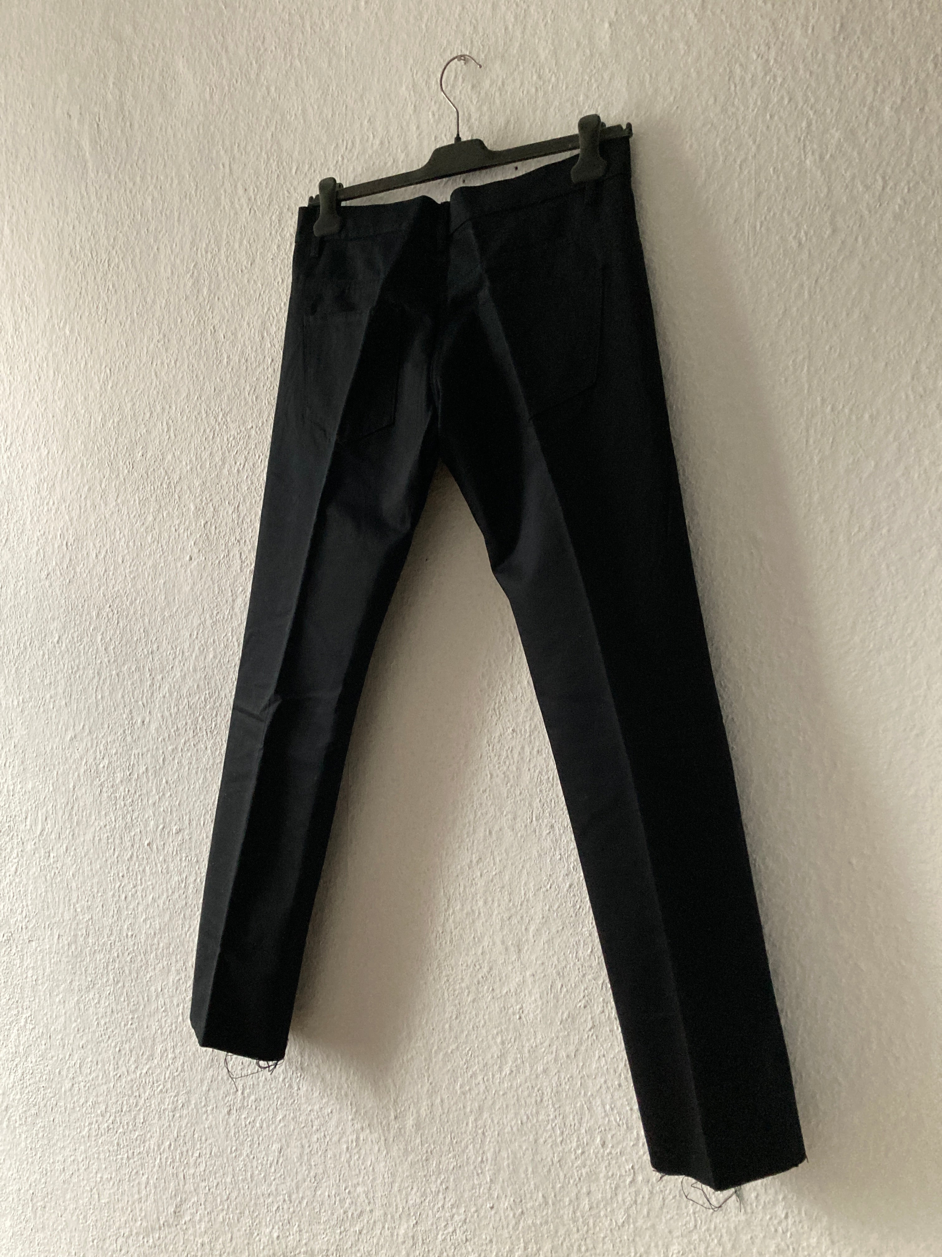 F/W 08 "STAG" Frayed Hem Black Cotton Trousers Rick Owens M