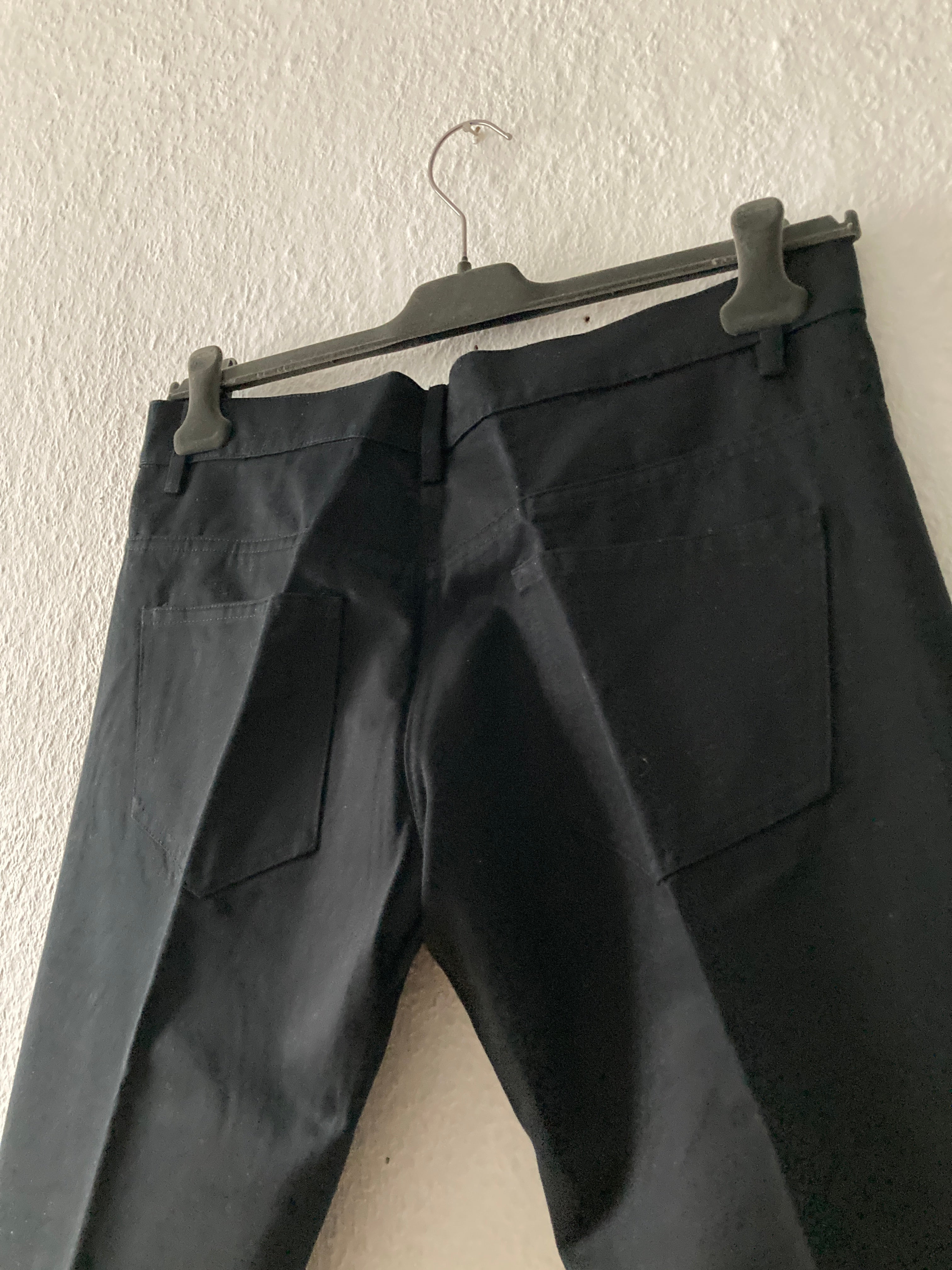 F/W 08 "STAG" Frayed Hem Black Cotton Trousers Rick Owens M
