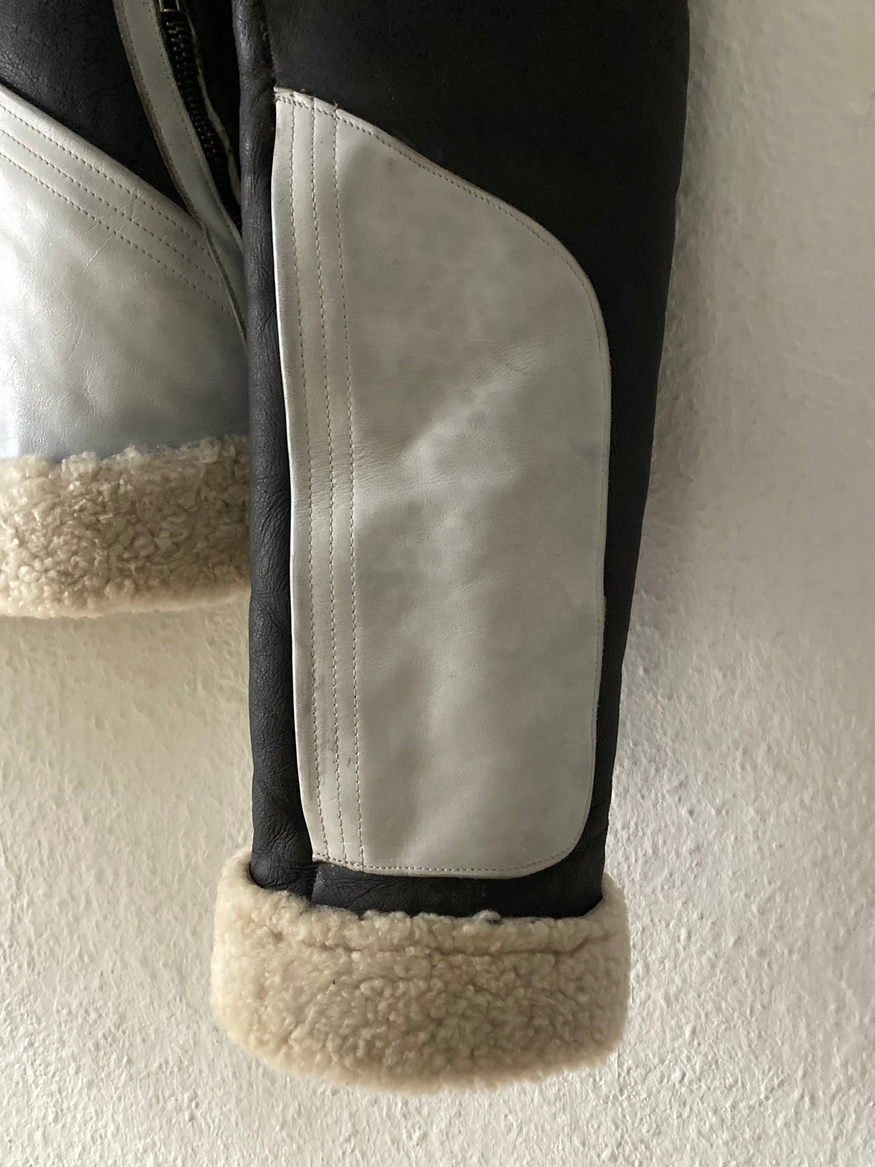 F/W 08 "STAG" Black & White Geo Shearling Jacket Rick Owens