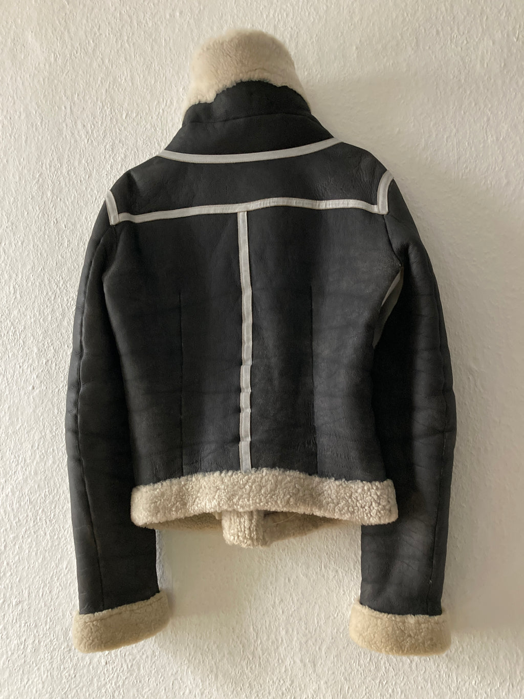 F/W 08 "STAG" Black & White Geo Shearling Jacket Rick Owens