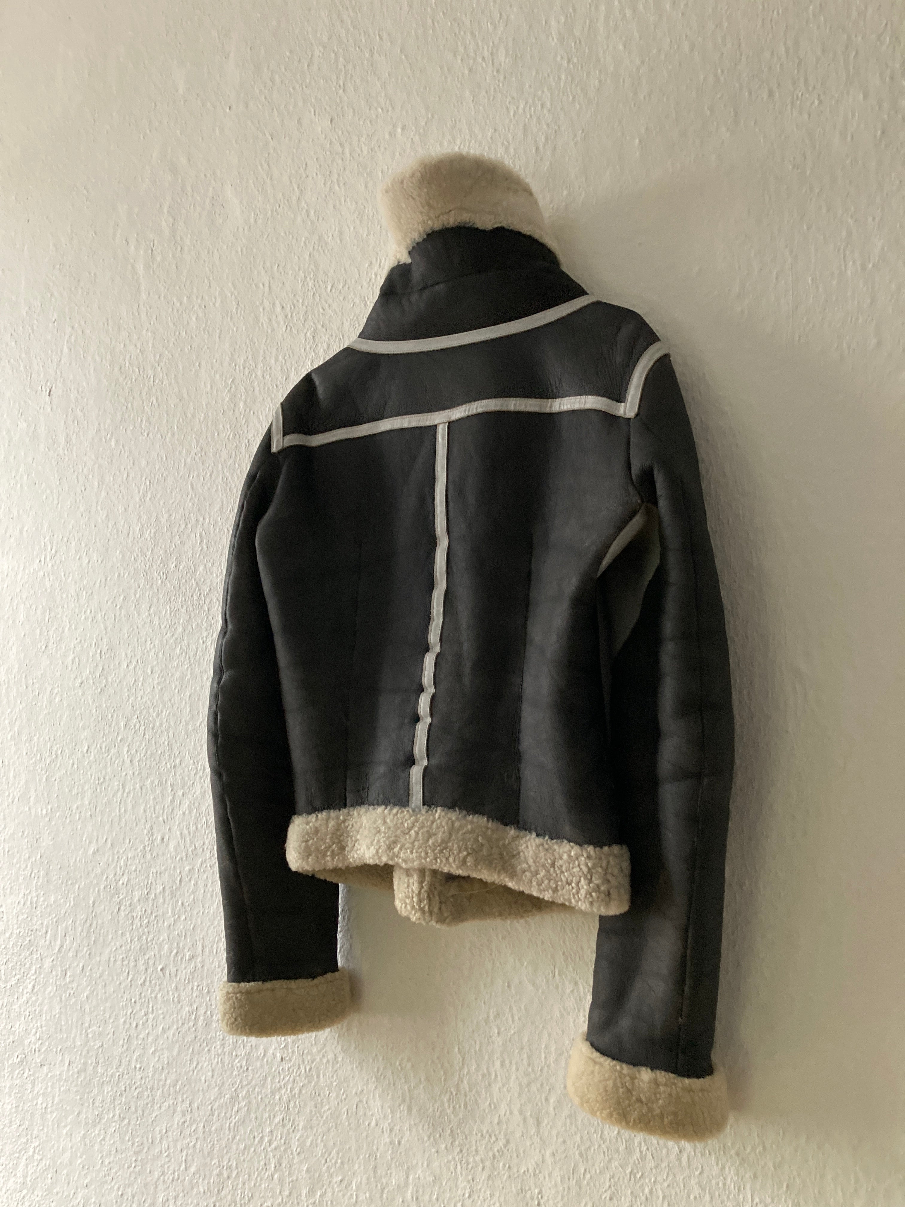 F/W 08 "STAG" Black & White Geo Shearling Jacket Rick Owens