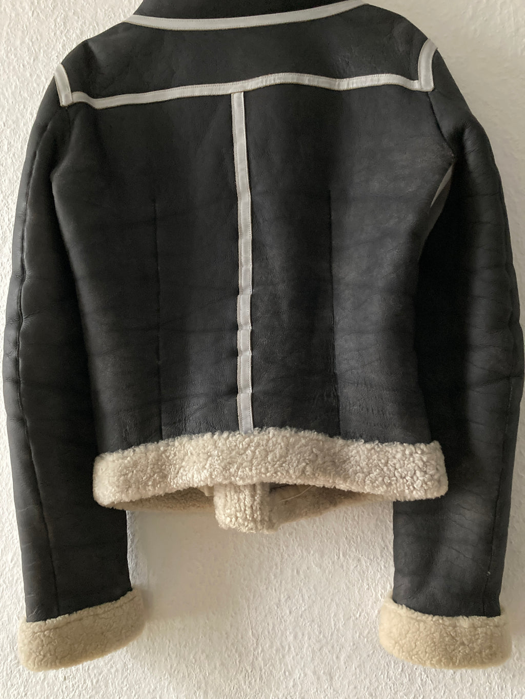 F/W 08 "STAG" Black & White Geo Shearling Jacket Rick Owens