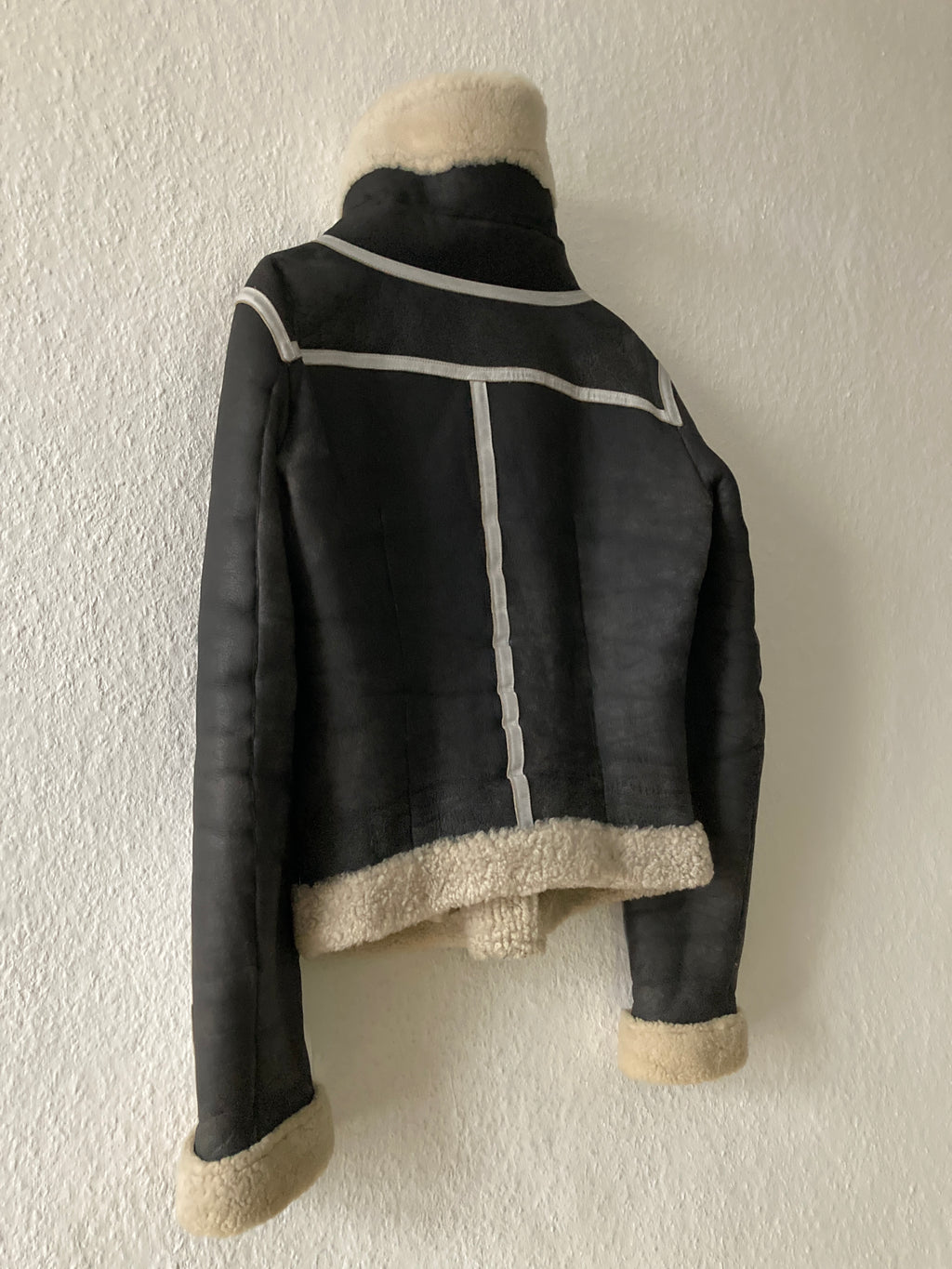 F/W 08 "STAG" Black & White Geo Shearling Jacket Rick Owens