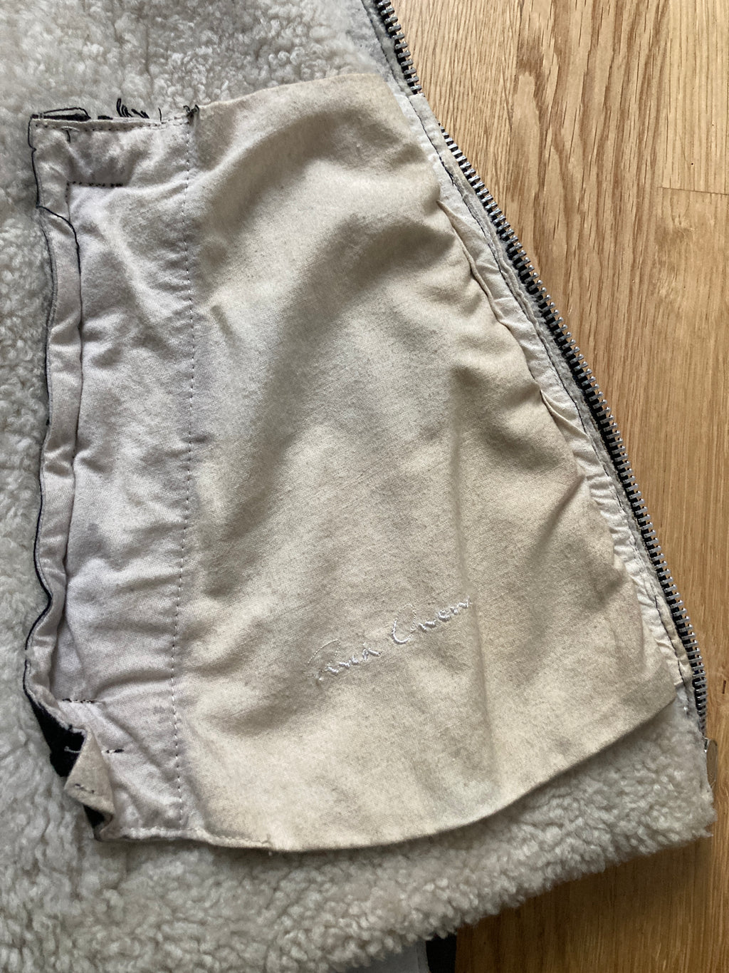 F/W 08 "STAG" Black & White Geo Shearling Jacket Rick Owens