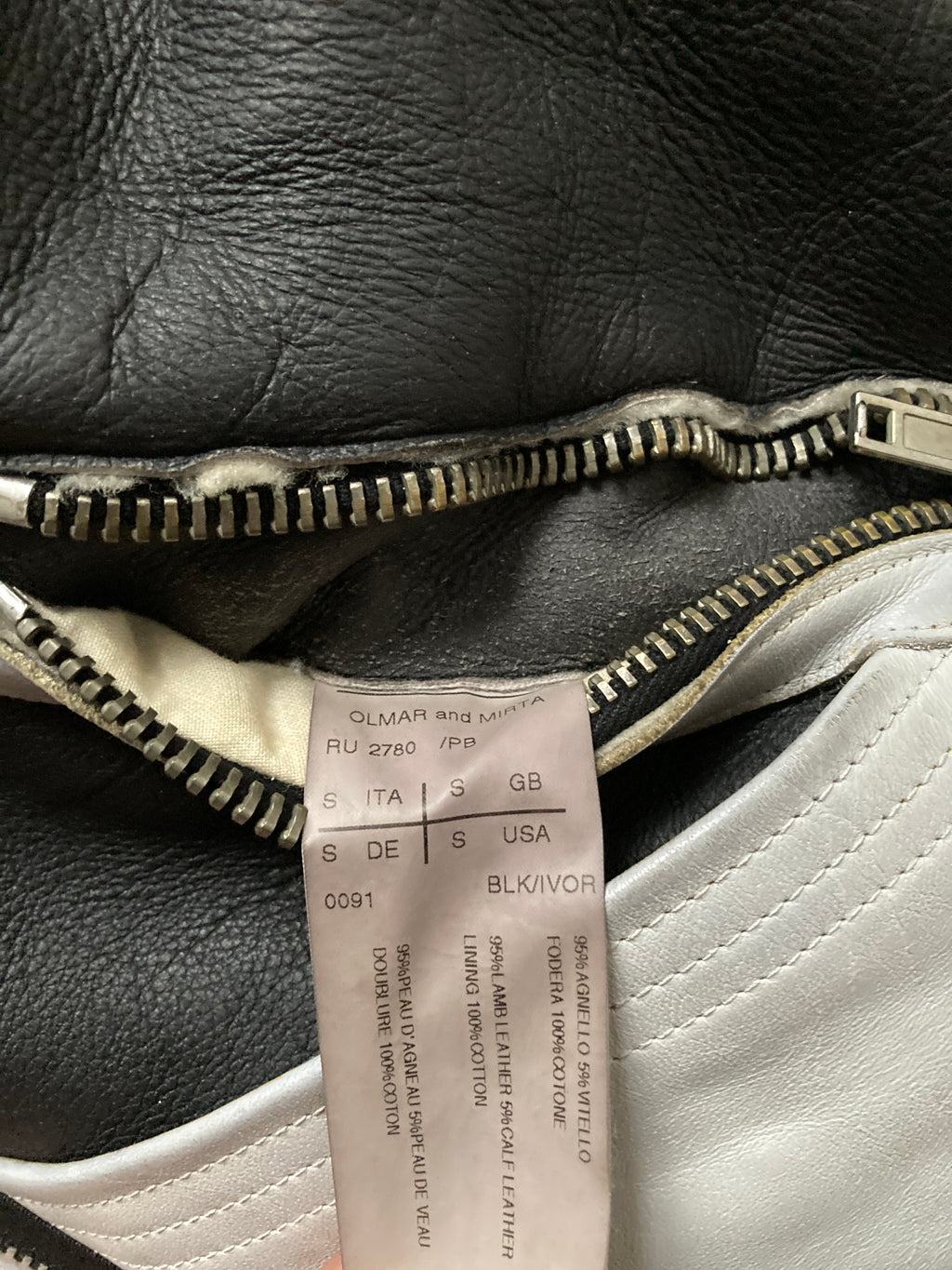 F/W 08 "STAG" Black & White Geo Shearling Jacket Rick Owens