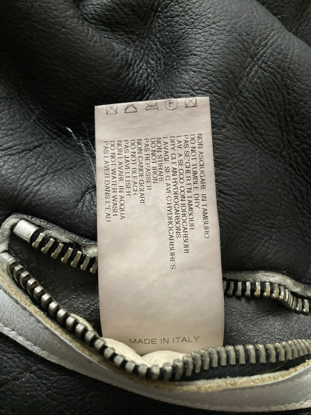 F/W 08 "STAG" Black & White Geo Shearling Jacket Rick Owens