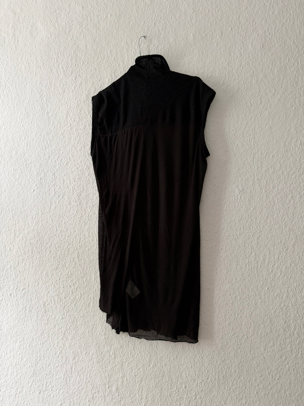 S/S 10 "RELEASE" Black Cotton & Viscose Runway Mock Neck Tank Top Rick Owens L