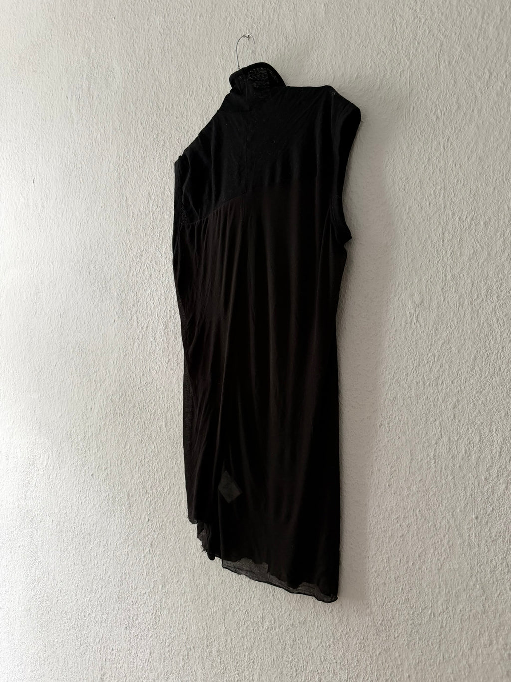 S/S 10 "RELEASE" Black Cotton & Viscose Runway Mock Neck Tank Top Rick Owens L