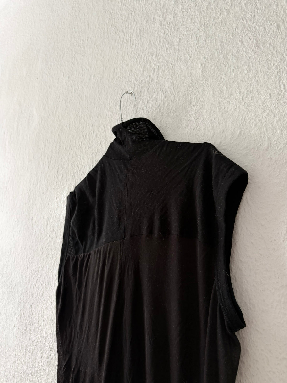 S/S 10 "RELEASE" Black Cotton & Viscose Runway Mock Neck Tank Top Rick Owens L