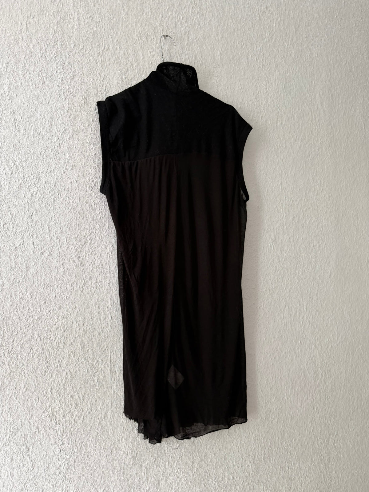 S/S 10 "RELEASE" Black Cotton & Viscose Runway Mock Neck Tank Top Rick Owens L