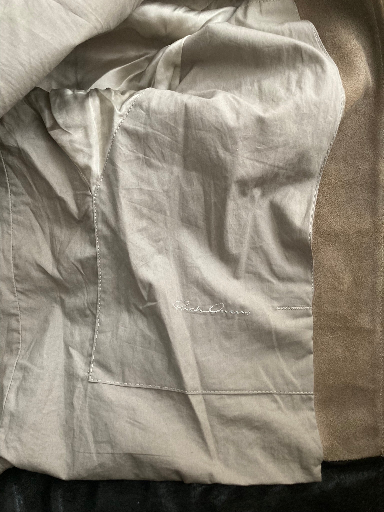 F/W 12 "MOUNTAIN" Cropped Runway Suede Calf Leather Jacket in Black & Pearl Size 52/L