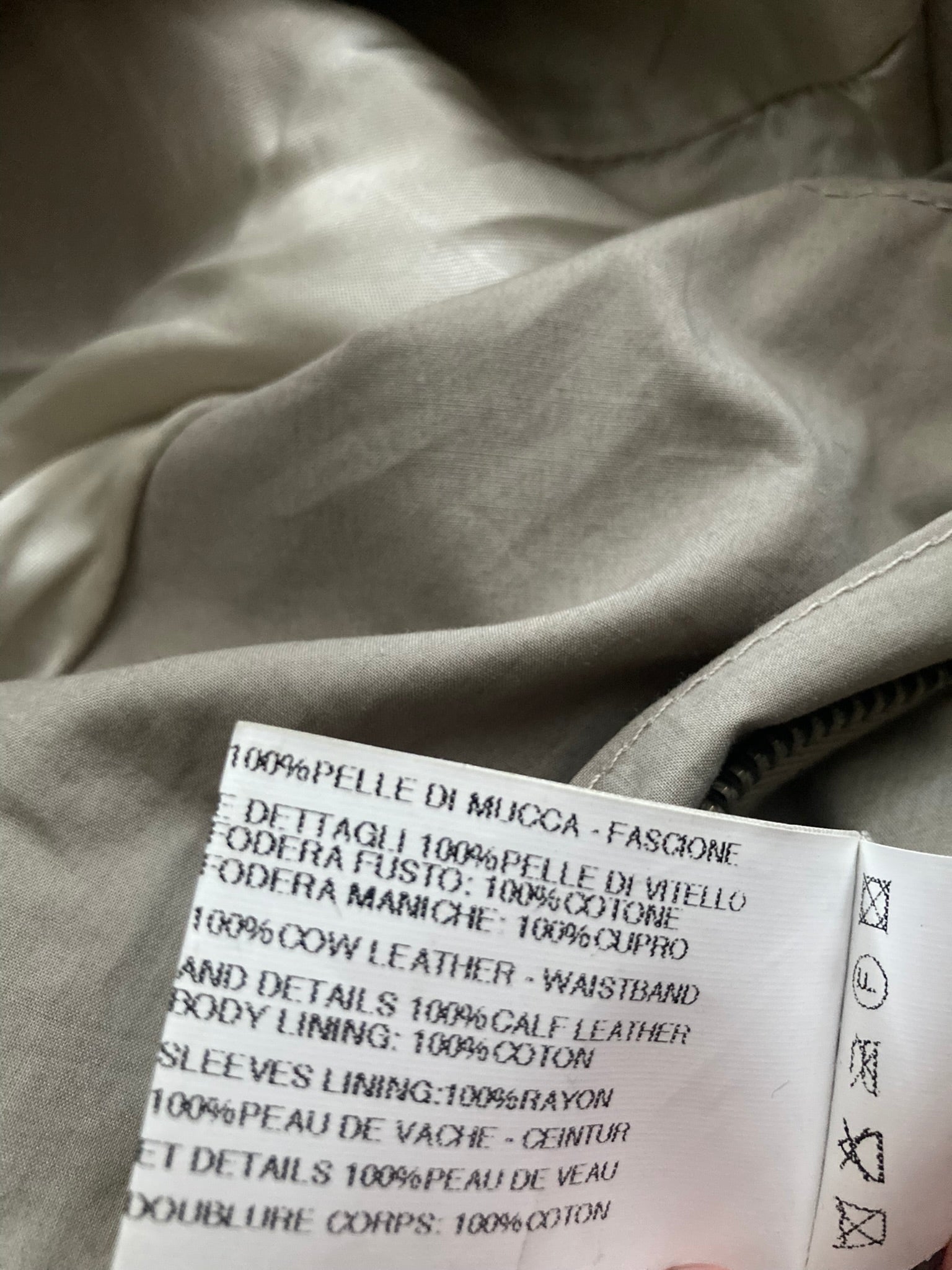 F/W 12 "MOUNTAIN" Cropped Runway Suede Calf Leather Jacket in Black & Pearl Size 52/L